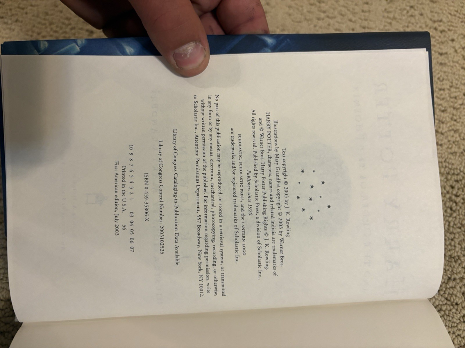 HARRY POTTER AND THE ORDER OF THE PHOENIX 1st Edition with Errors (page 683/684)