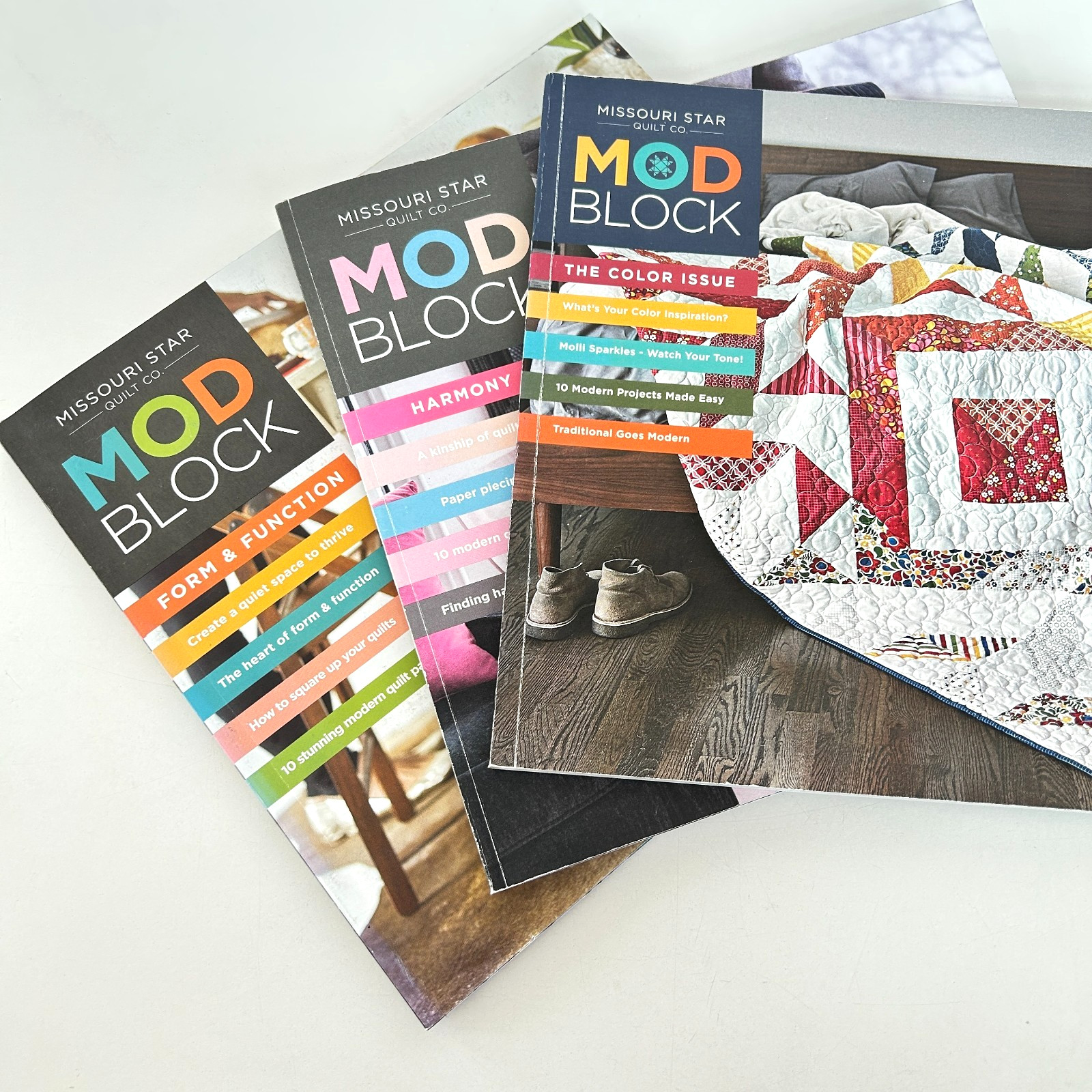 Mod Block by Missouri Star Quilt Co Lot of 3 Vol 1 2 3 Issue 1 Sewing Patterns