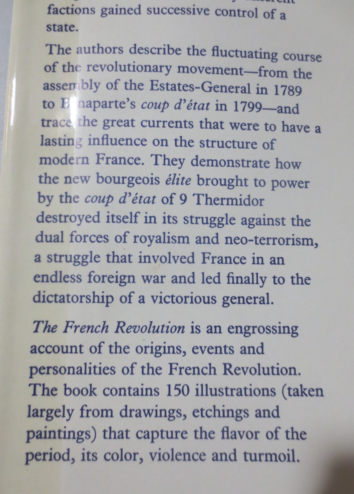 THE FRENCH REVOLUTION FURET AND RICHET HARDBACK DUSTCOVER 415 PAGES