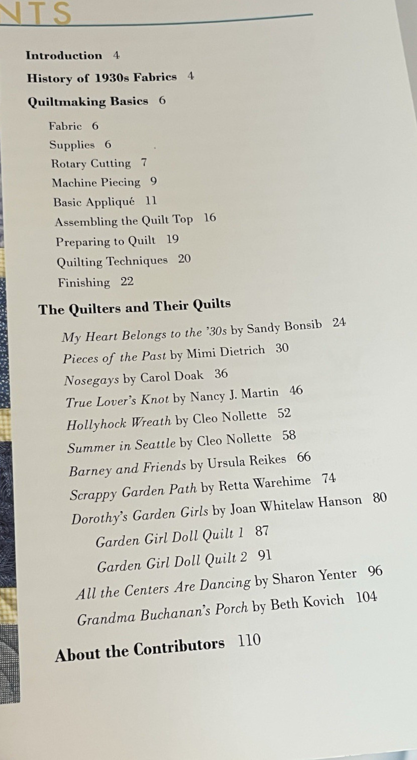 Threads from the 30s REPRODUCTION QUILT FABRIC Pattern Book Templates