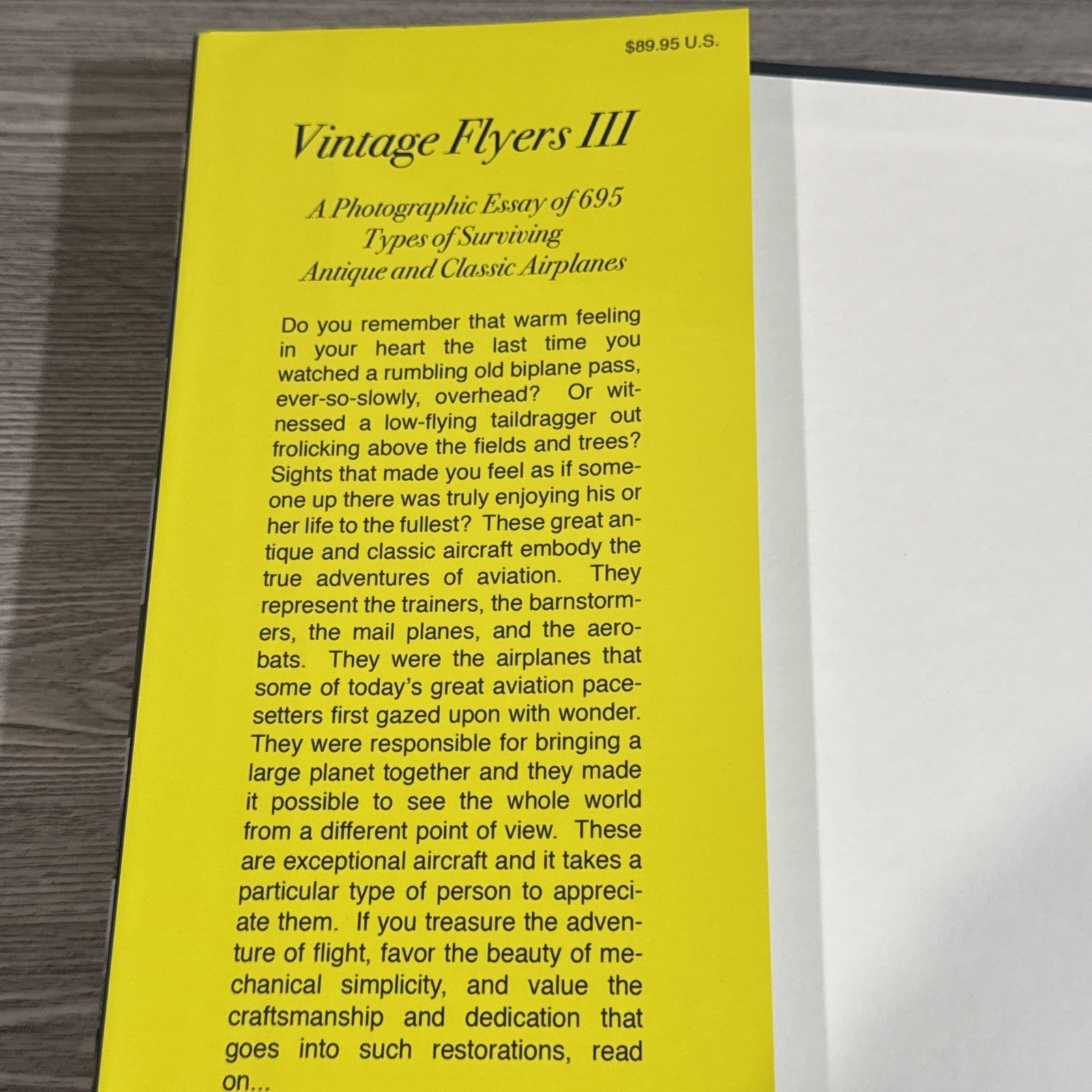 SIGNED 1st Edition Vintage Flyers III, Eric Presten, 2011 Hardcover Dust Jacket