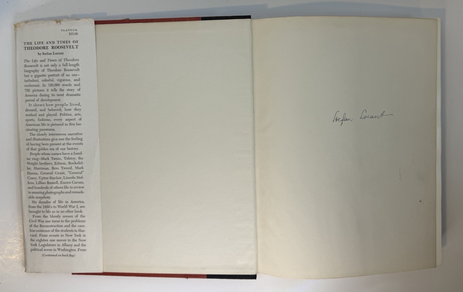 SIGNED 1st Ed 1959: Life & Times of Theodore Roosevelt by Lorant HC/DJ 📖