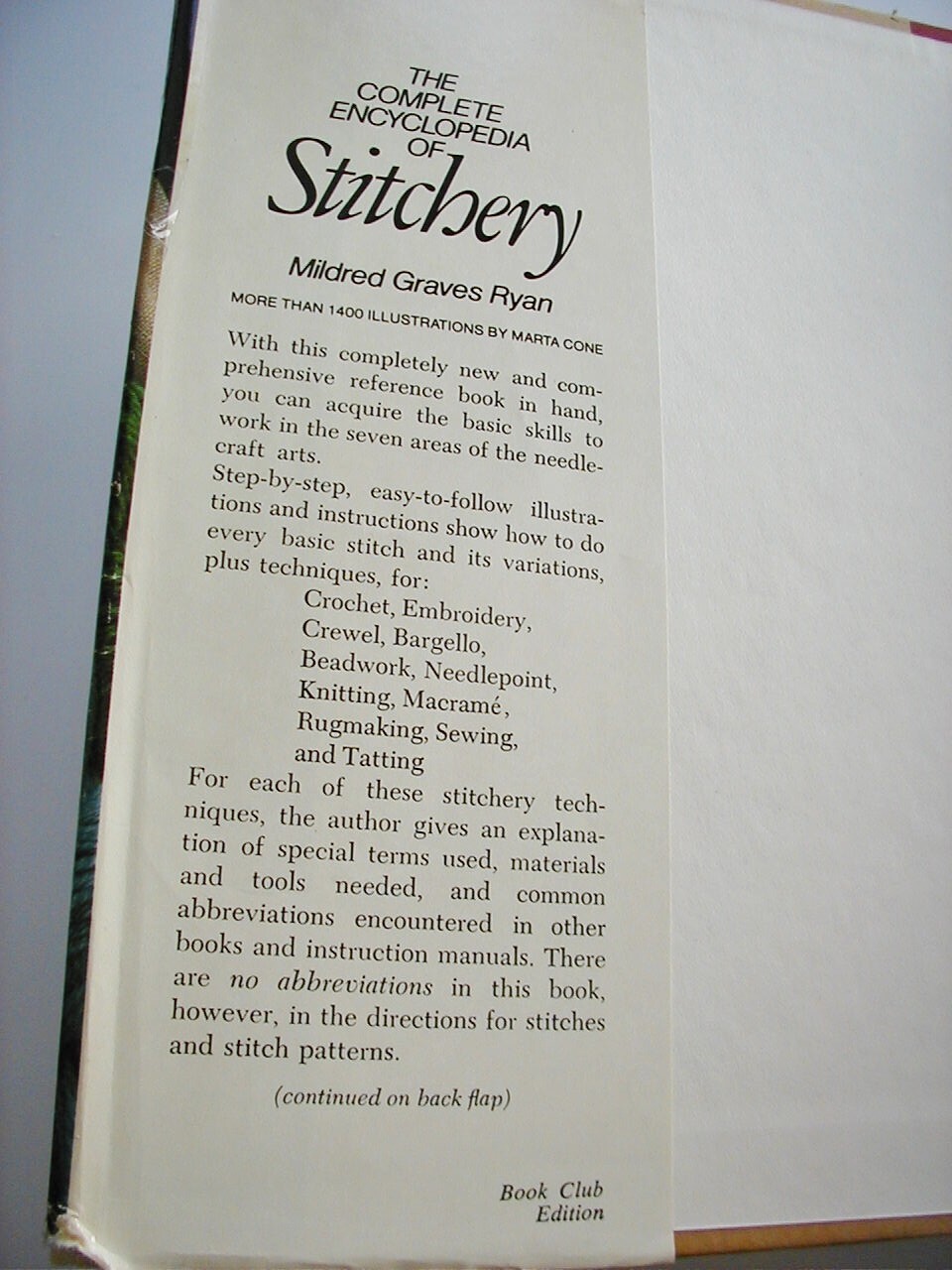 The Complete Encyclopedia of Stitchery Mildred Graves Ryan Hardcover Jacket 1979