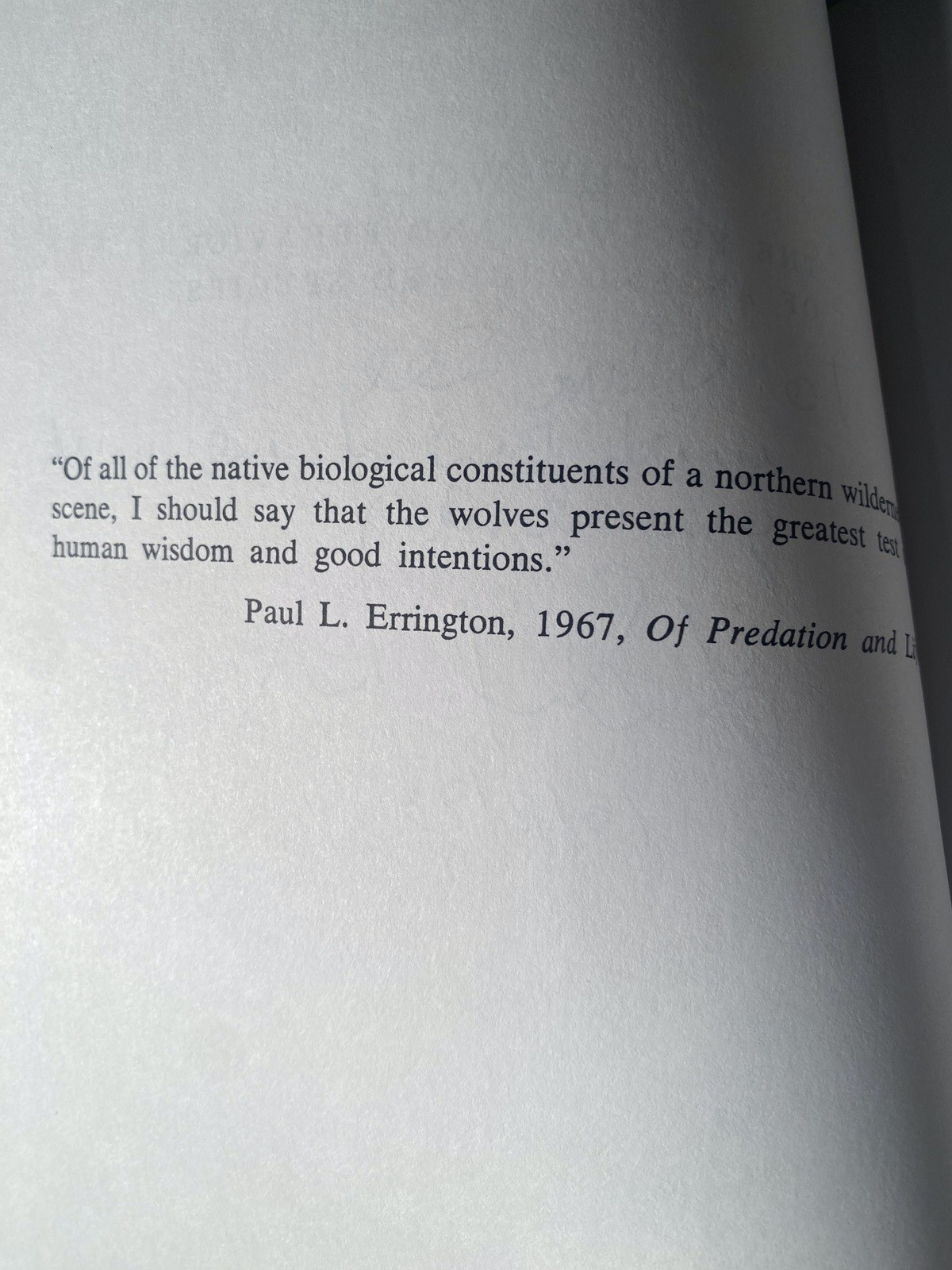 THE WOLF Ecology Behavior of an ENDANGERED SPECIES by L. David Mech SIGNED