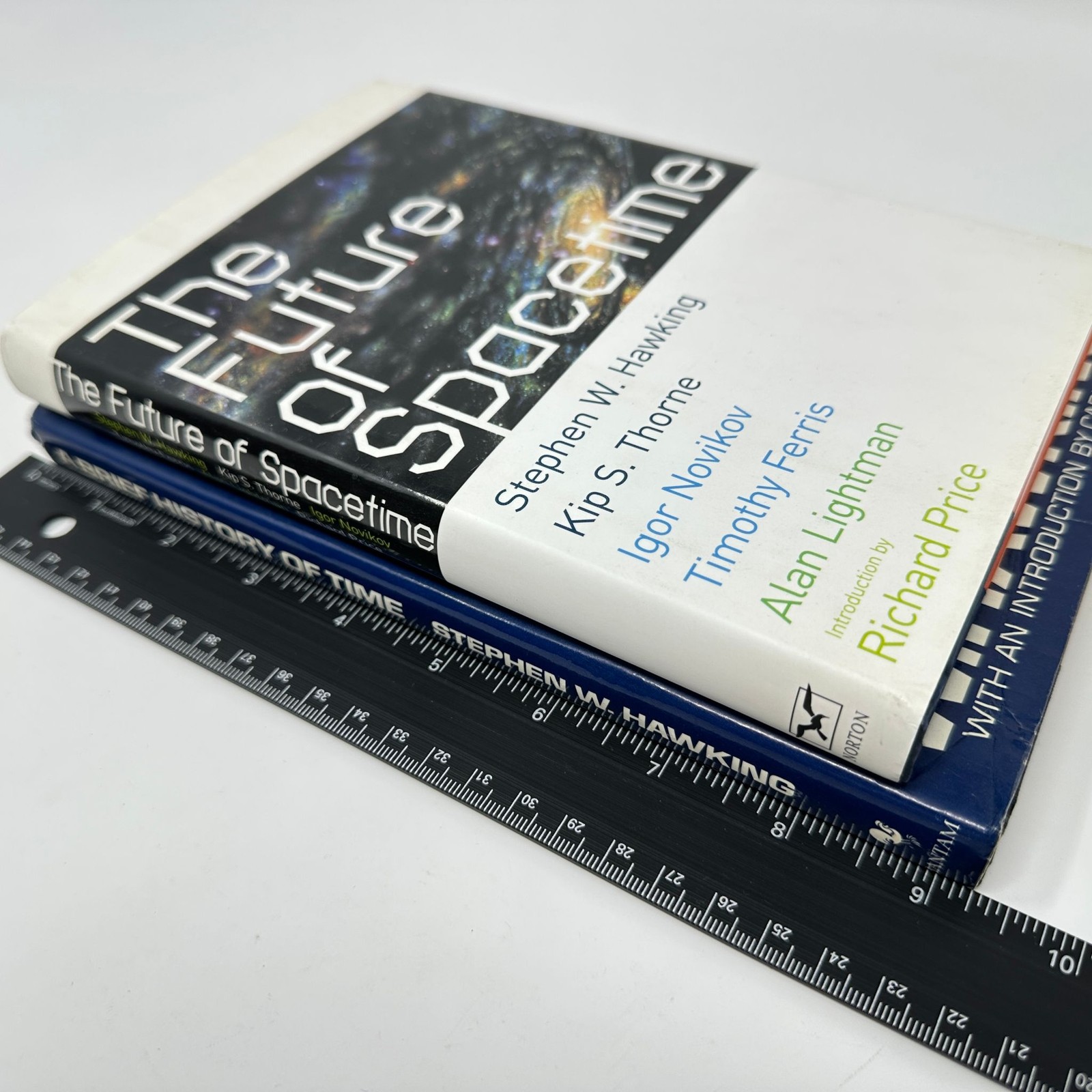Stephen Hawking HC Book Lot A Brief History of Time & Future of Spacetime 1st Ed