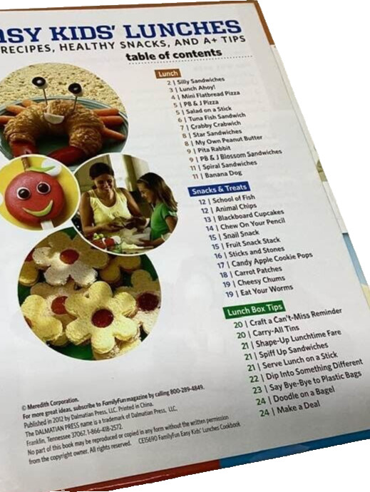 Family Fun Easy Kid’s Lunches Recipes Healthy Snacks Cooking Party Tips HB