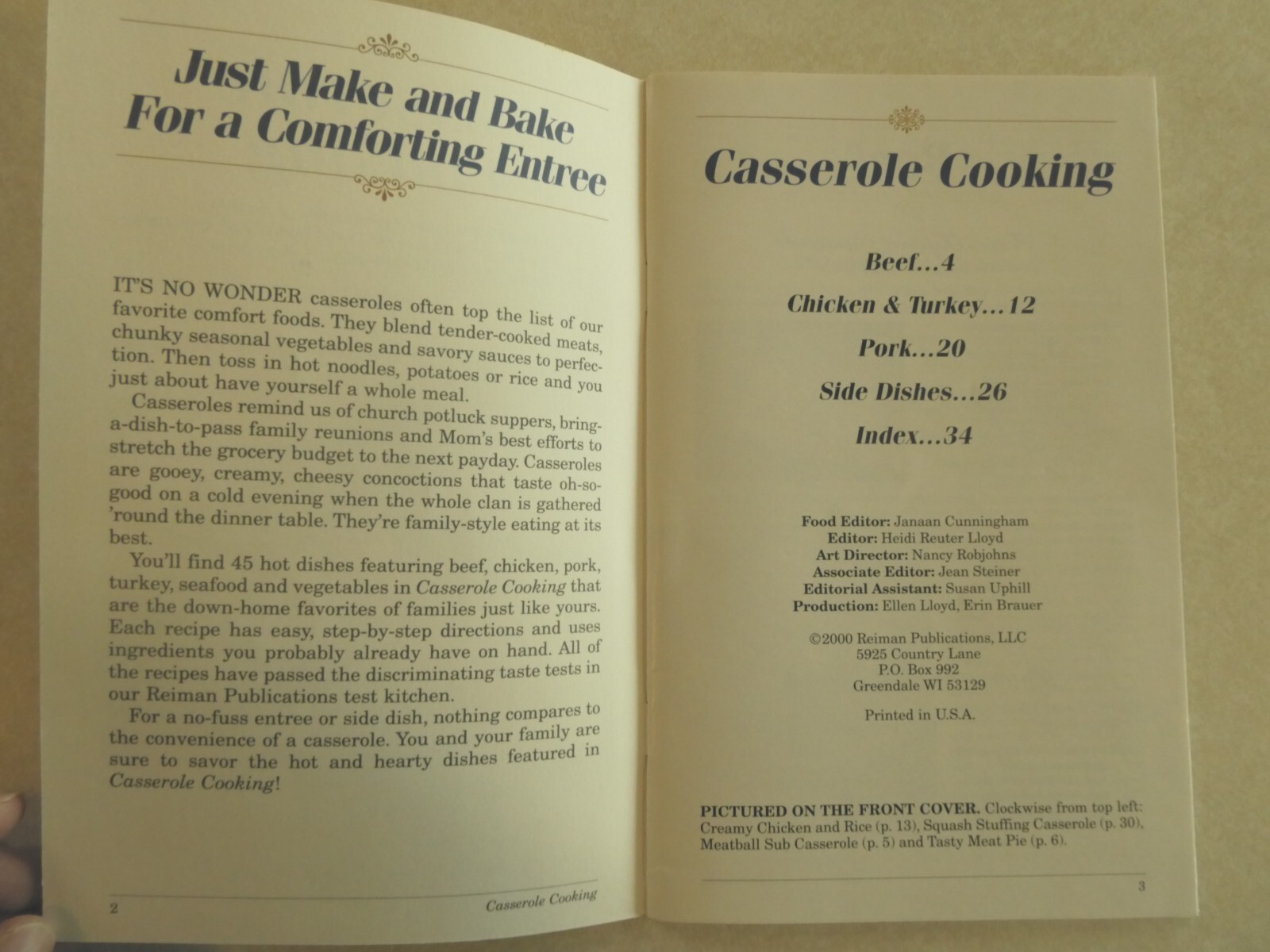 Taste of Home Casserole Cooking 35 pages of recipes published in 2000