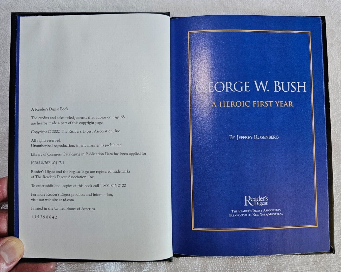 George W. Bush A Heroic First Year: Reader’s Digest 2002 VGC Collectible 