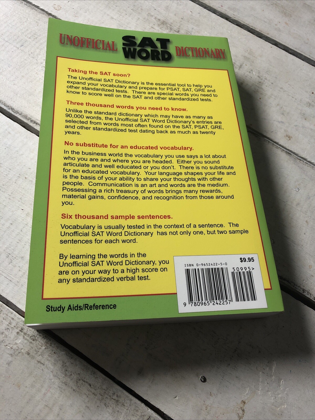 The Unofficial SAT Word Dictionary The Book the College Board Didn’t… Butchers