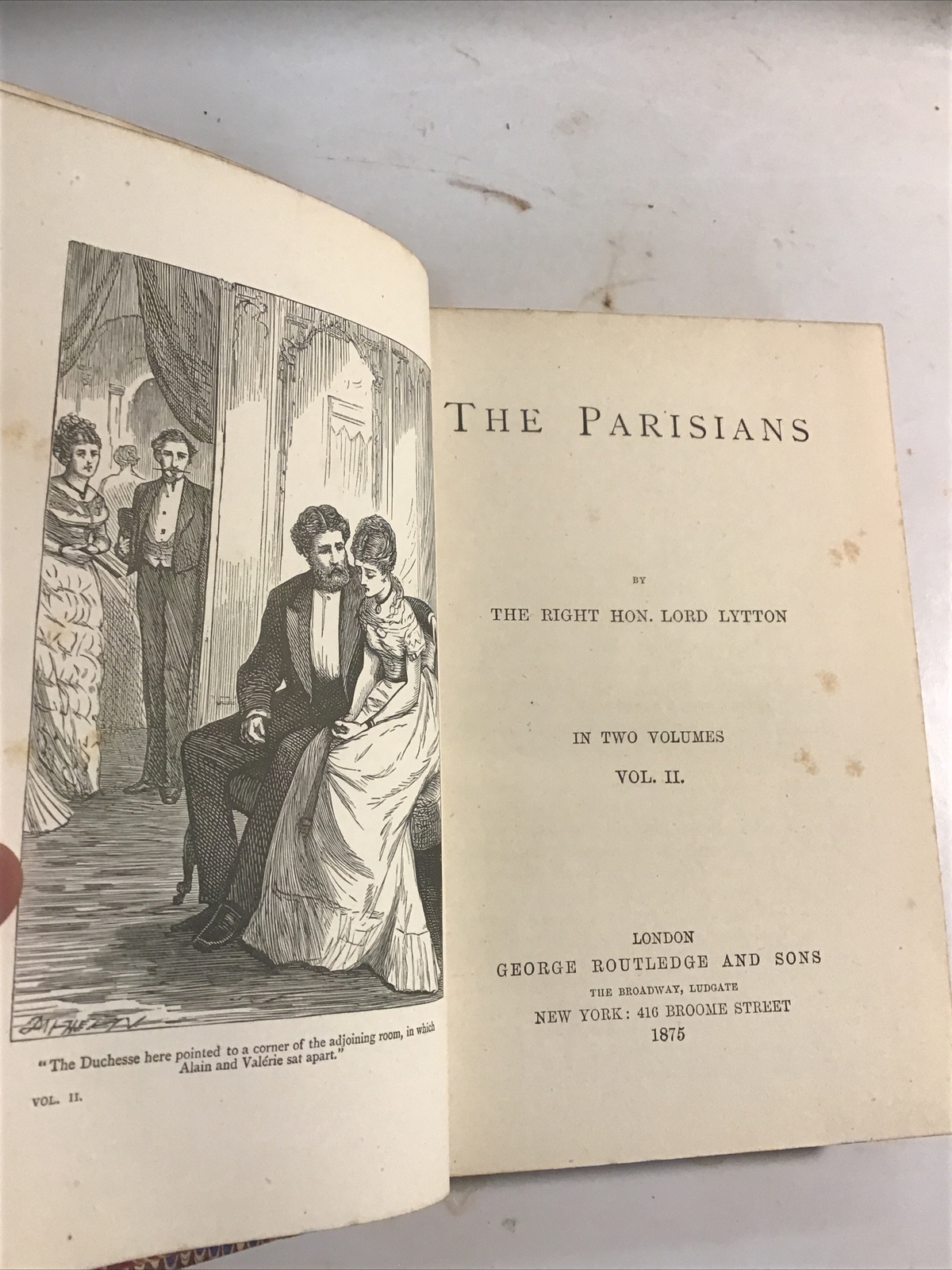 Antique Leather 1875 The Parisians Volume 2 Book by Lord Lytton