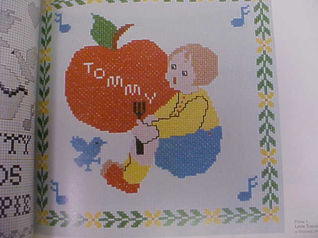 Mother Goose in Stitches 1976 Kathleen Thorne Thomsen 45 Patterns Hard Cover DJ