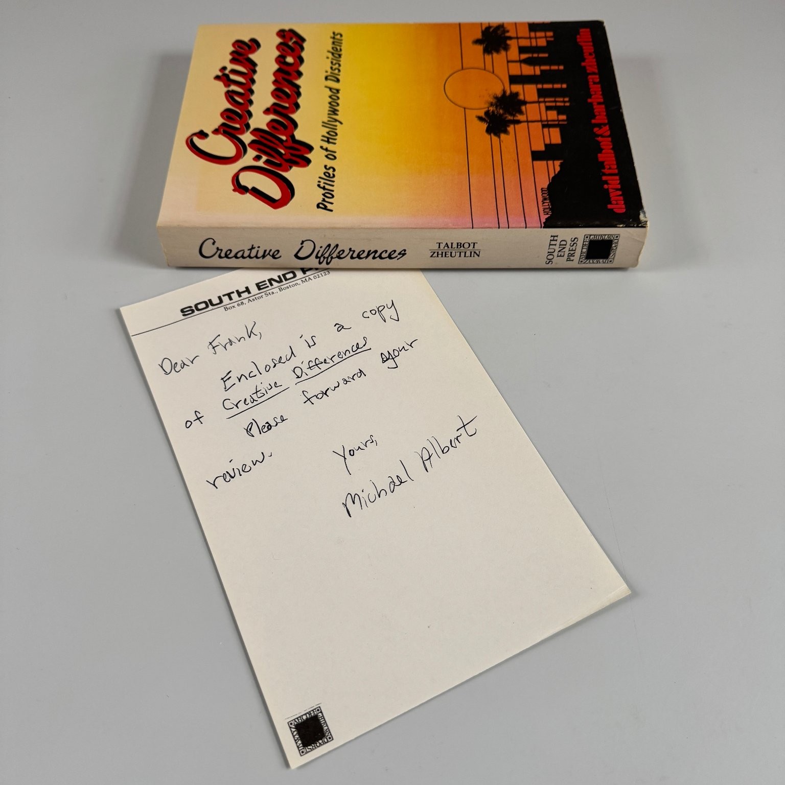 Creative Differences Talbot & Zheutlin 1978 First Edition Hollywood Politics ARC