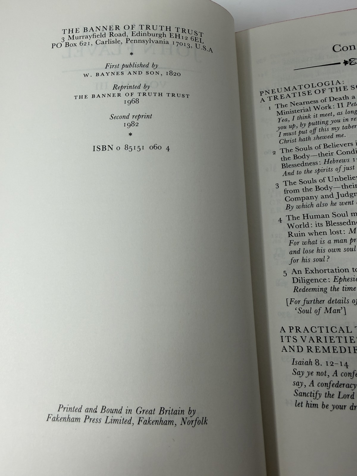 The Works of John Flavel Complete 6 Volume Set Banner of Truth 1982 Reprint HC