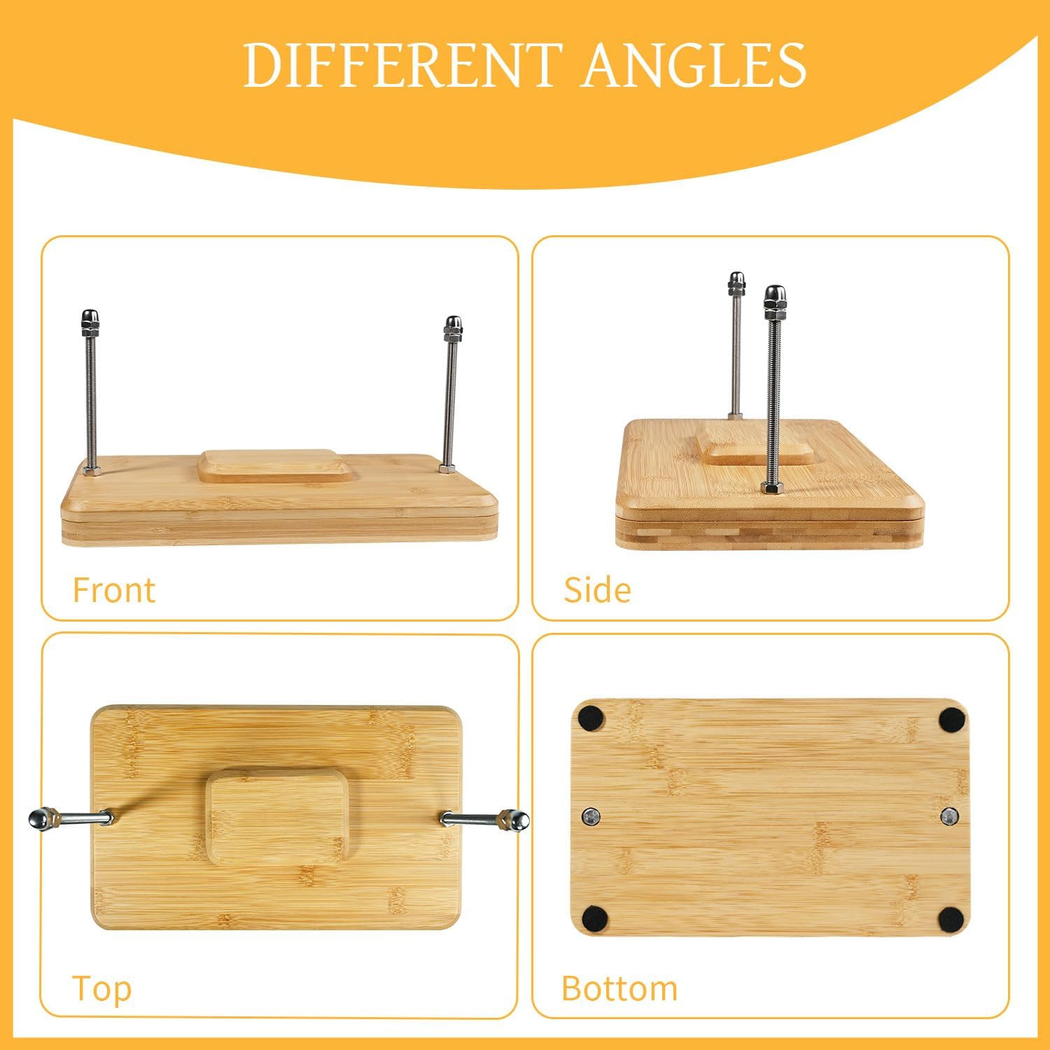 Wooden Book Press, 11.6 X 7.9 Inch Bamboo Book Binding Press for Bookbinding, Po