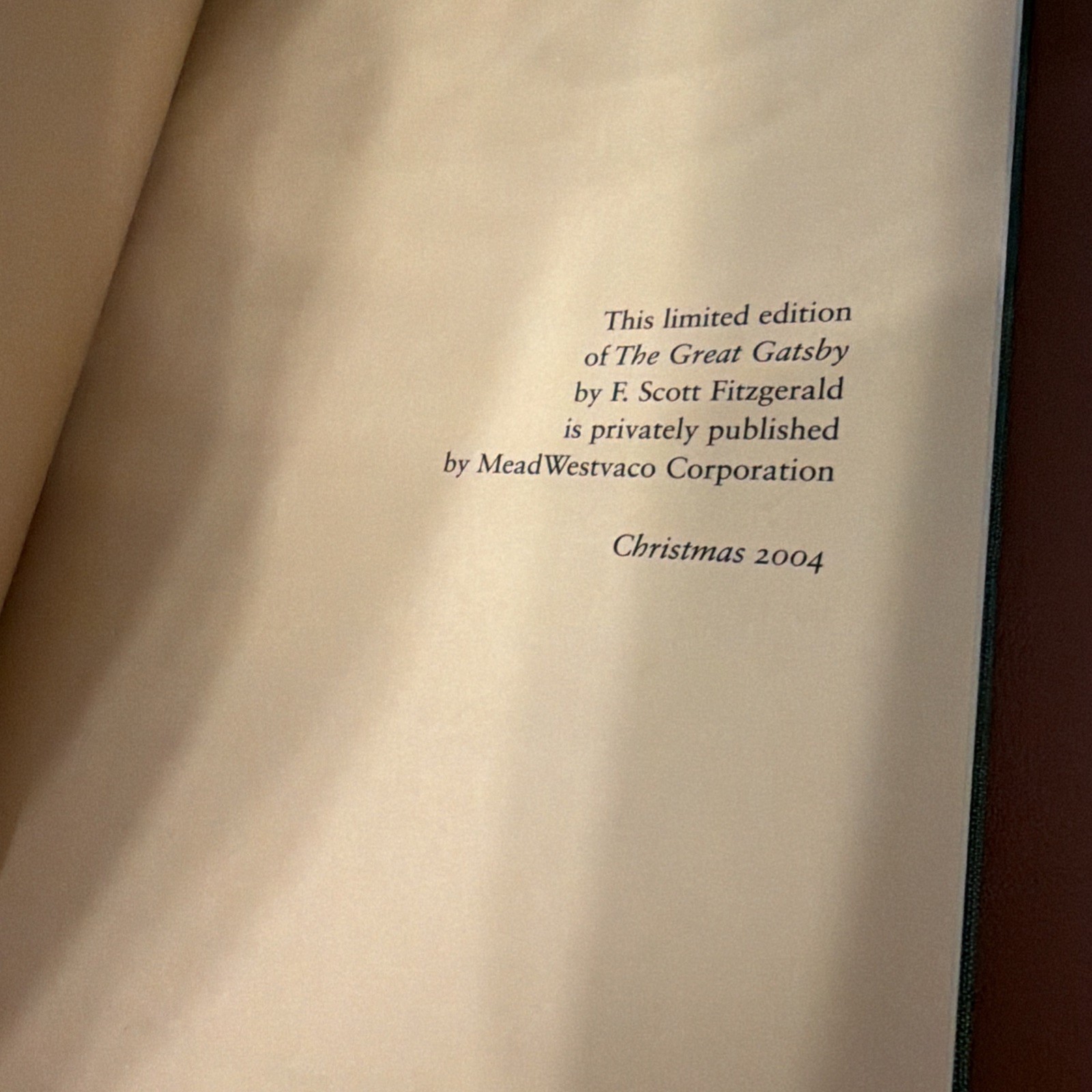 The Great Gatsby : 2004 Privately Published Collectible Hardcover Edition w/ DVD