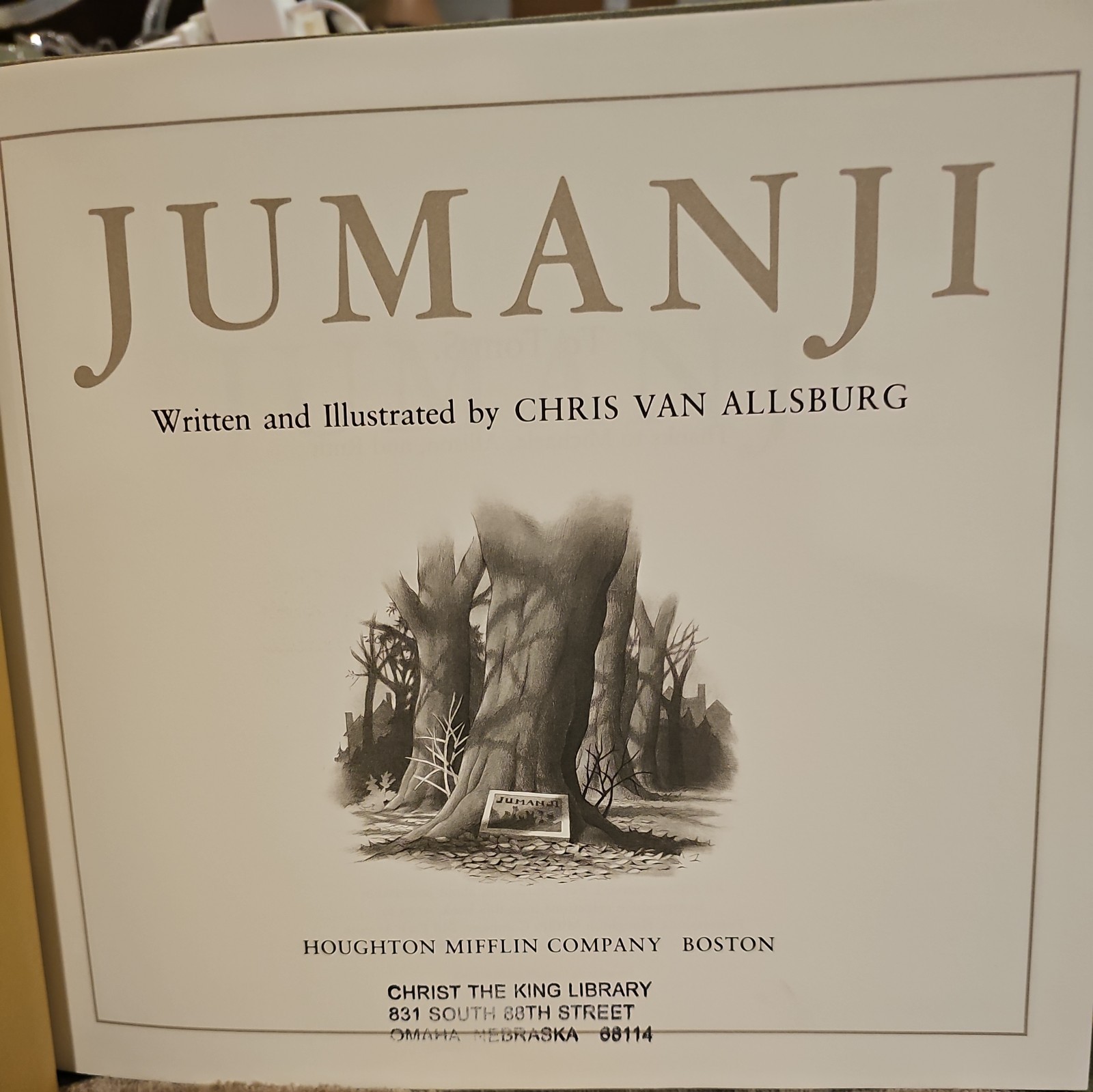 Jumanji, 1981 Hardback Book Chris Van Allsburg 1st edition, 19th printing!