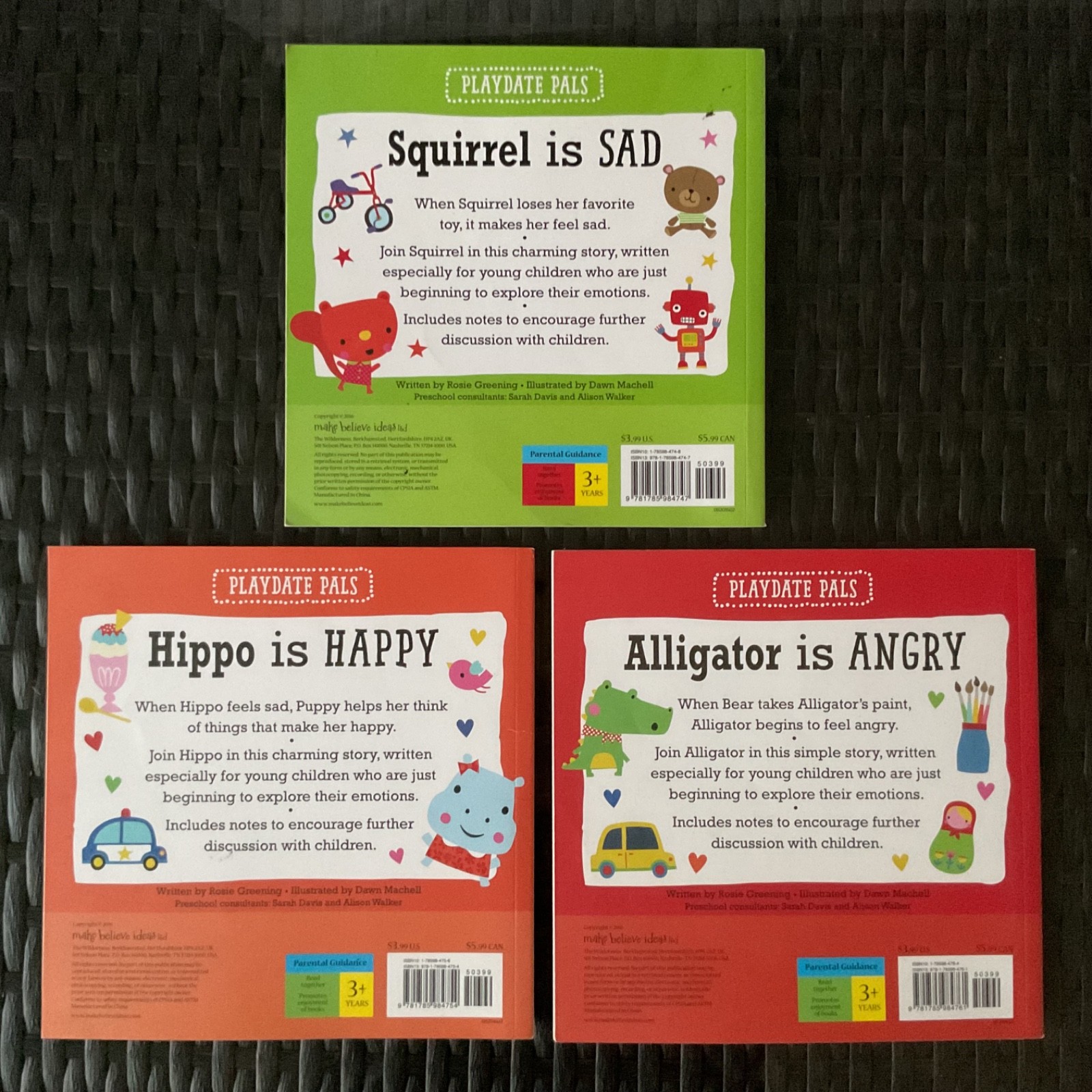 Book Lot x7 Playdate Pals Kids learn to Emotions paperback Make Believe Idea