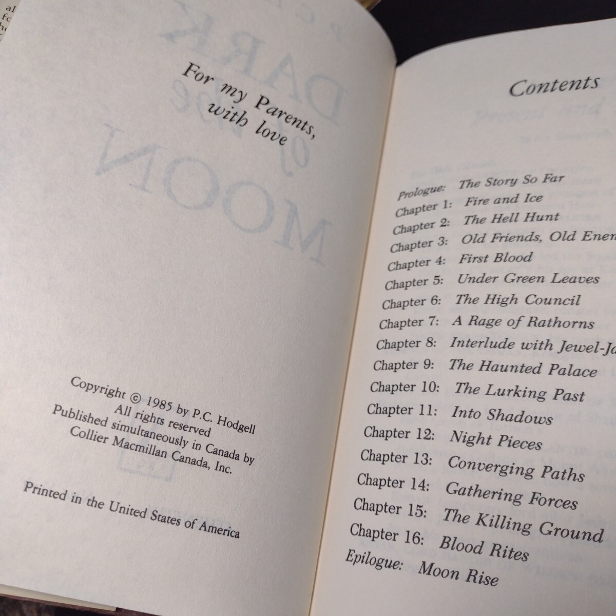 Dark of the Moon by P. C. Hodgell -Hardcover -Book Club Edition -1985 -Fantasy