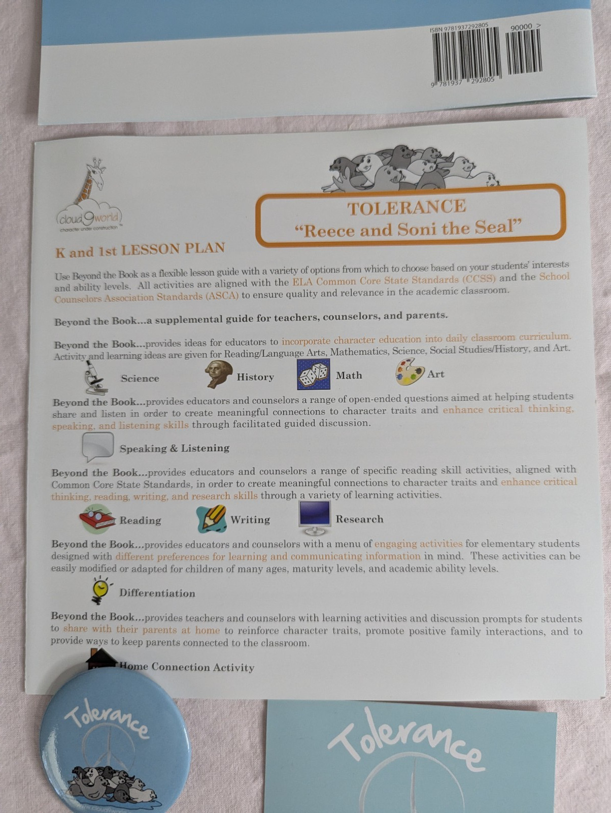 Home School Teachers Cloud 9 world character book TOLERANCE k-1st poster kit