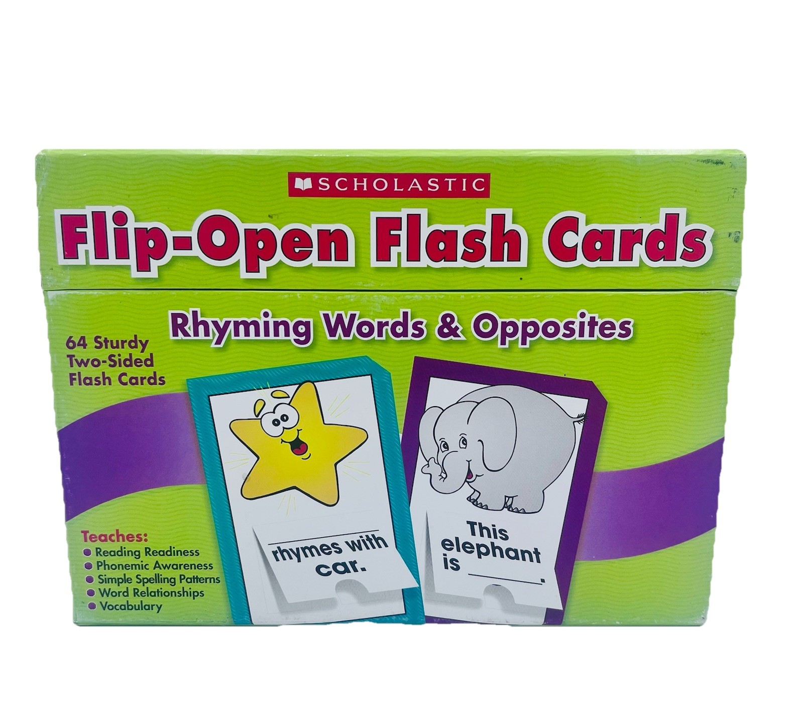 Flash Cards Alphabet & Numbers, Rhyming Words & Opposites 64 Two Sided Cards