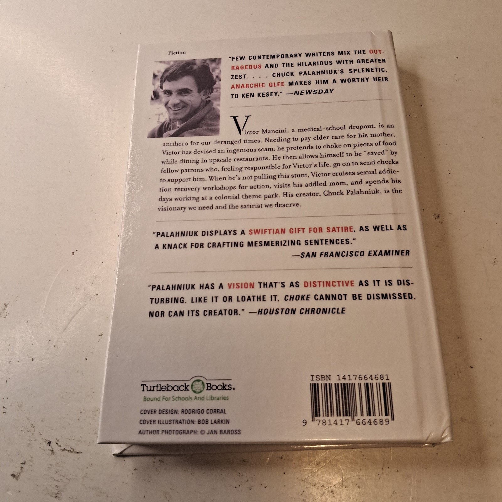 CHOKE Chuck Palahniuk TURTLEBACK Library Binding Edition HARDCOVER Rare