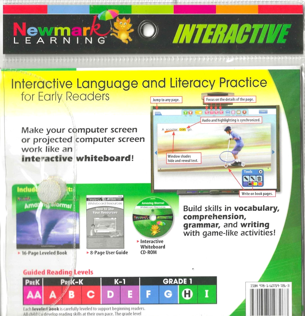 Interactive Whiteboard, Amazing Storms CD-ROM NEW Science 16 Pg Book, Newmark