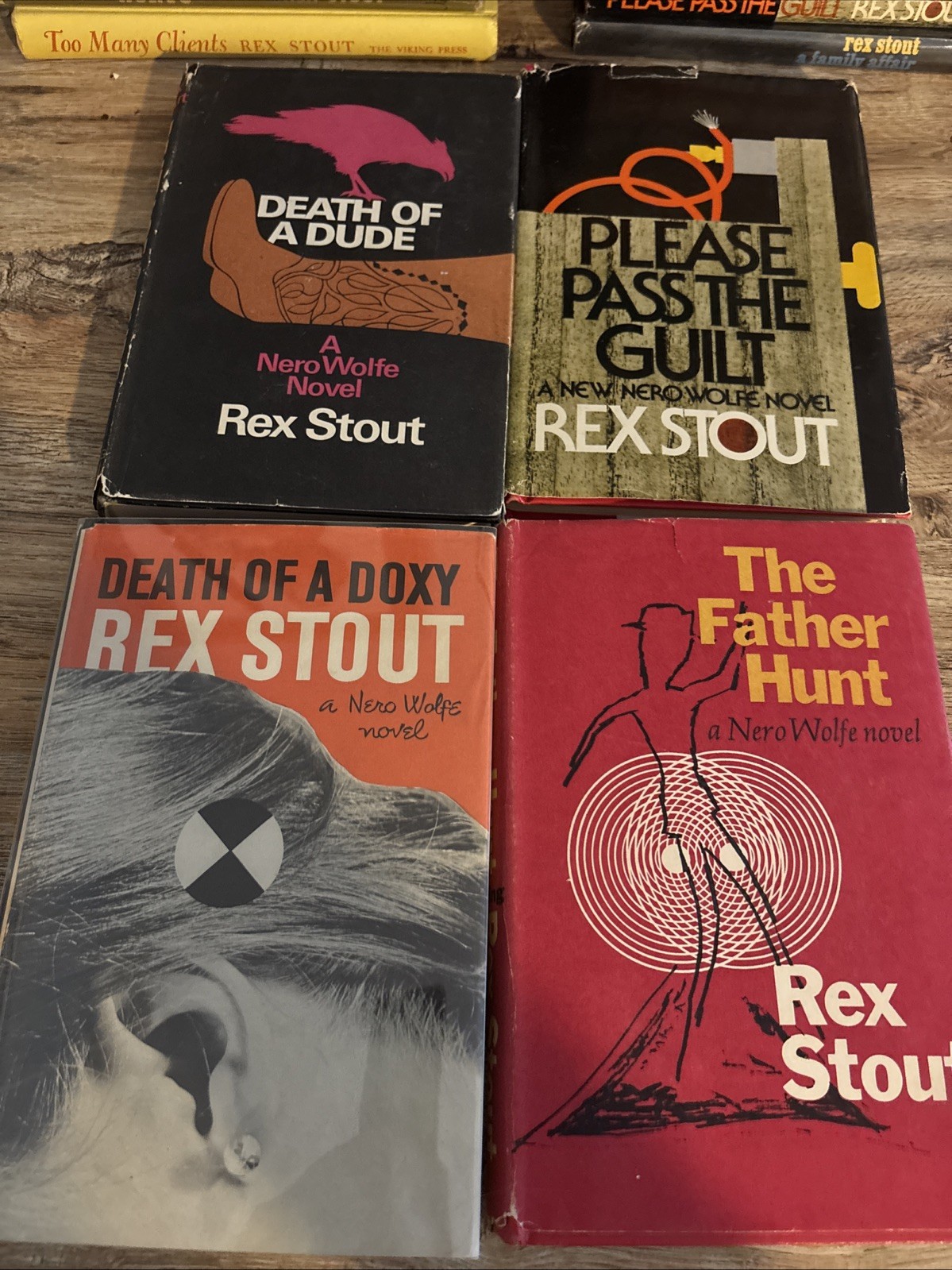 Rex Stout / Nero Wolfe Lot Of 8 Books, HC DJ BCE