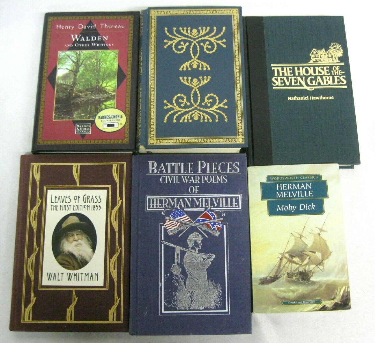 Walt Whitman Thoreau Poe Melville Hawthorne 19th c American Writers 6 Books