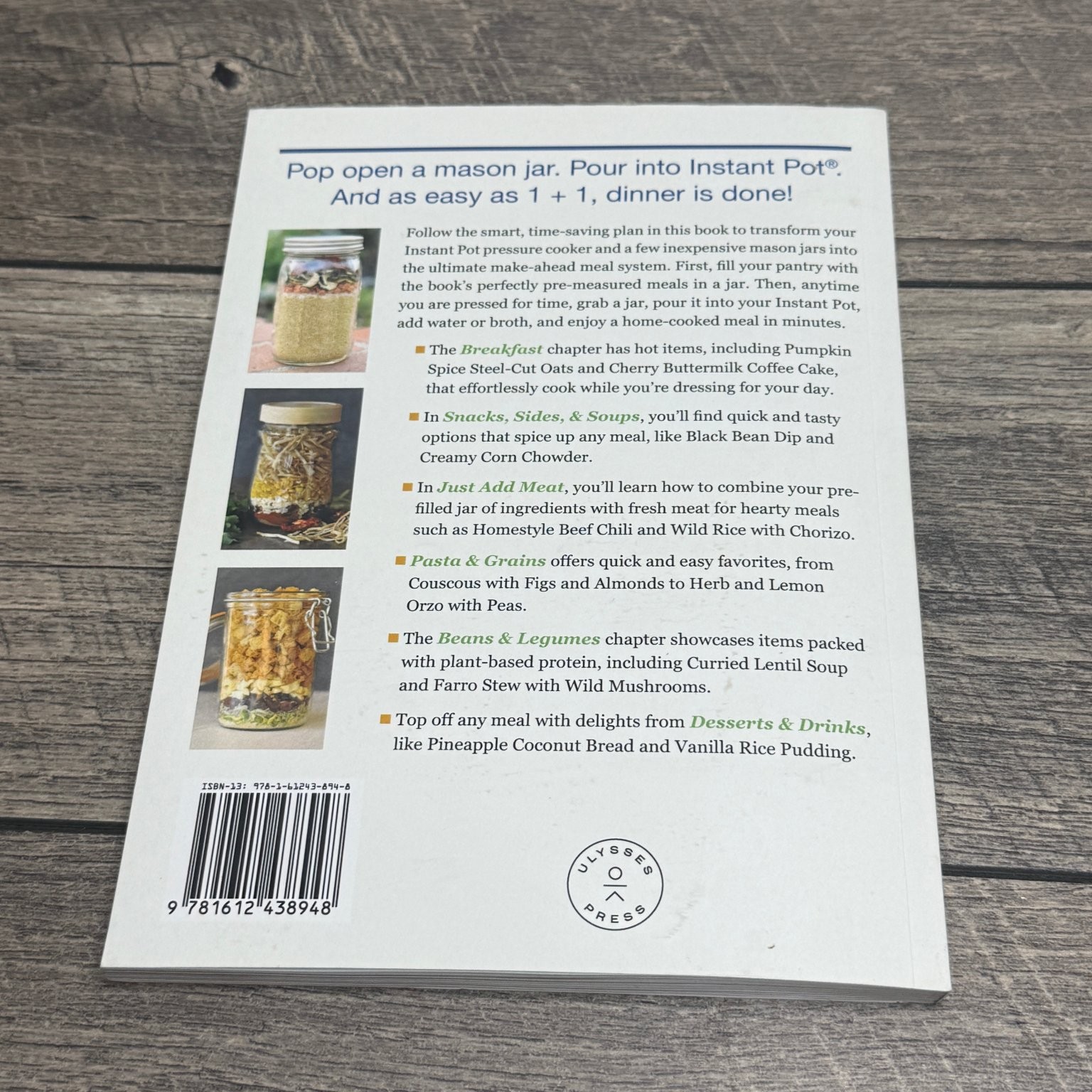 Instant Pot Meals in a Jar Cookbook Pamela Ellgen 2019 Pressure Cooker Ulysses