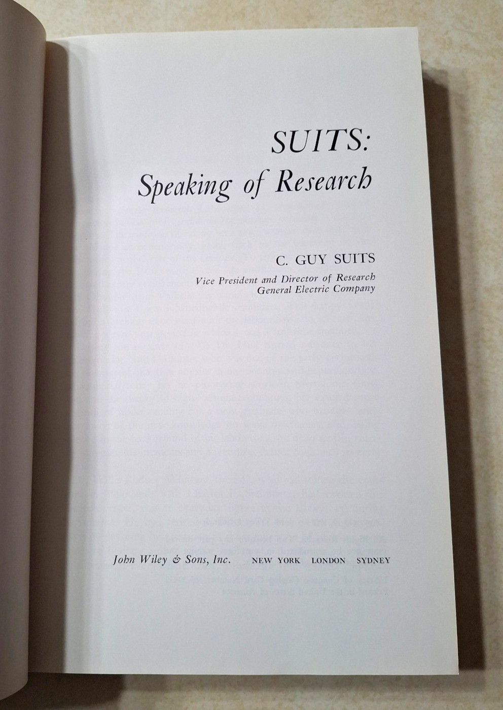 Suits Speaking of Research Vintage General Electric GE Schenectady NY History HC