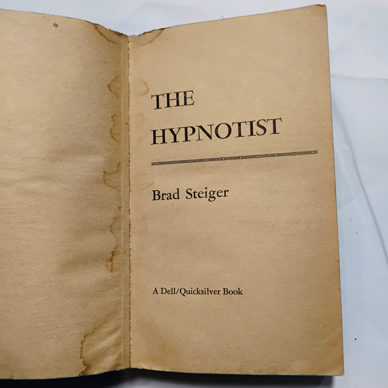 The Hypnotist by Brad Steiger – Vintage 1979 Horror Paperback First Printing