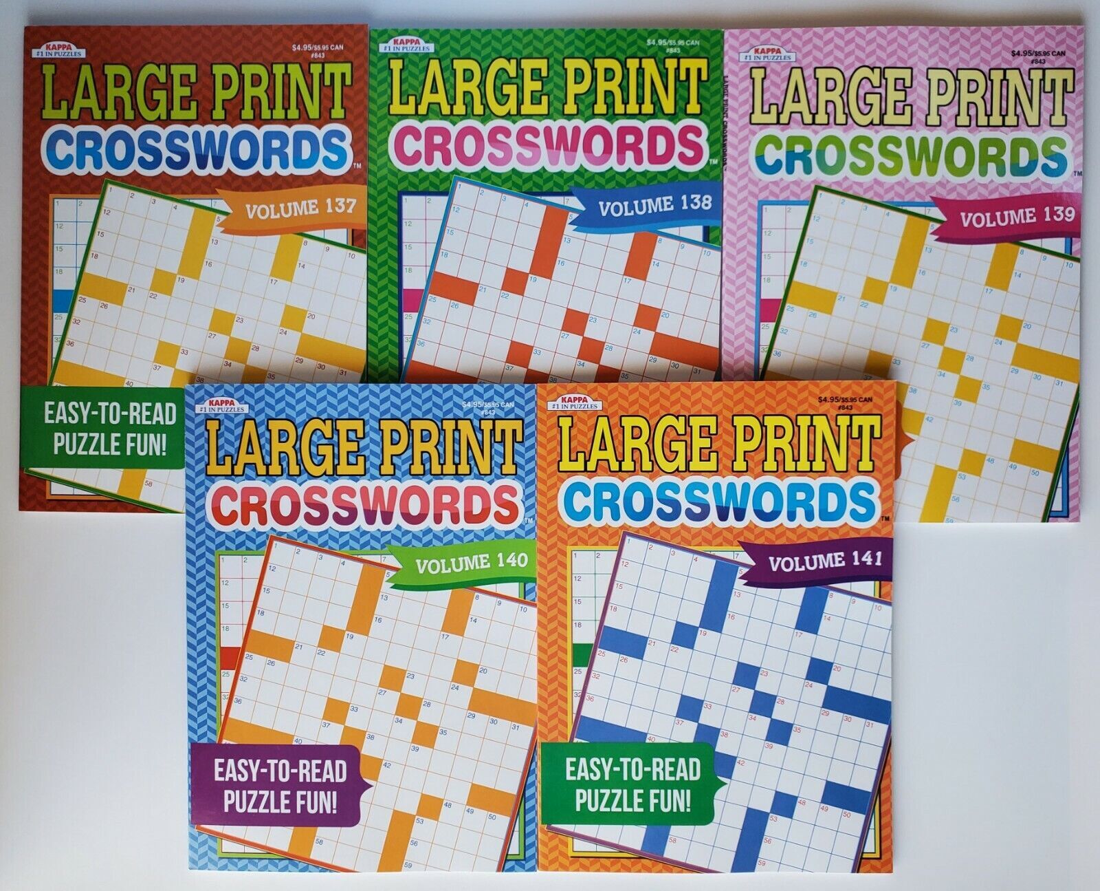 Large Print Crosswords Puzzle Books Kappa Games,Search,Hunt~ Pick up to 20 Vols