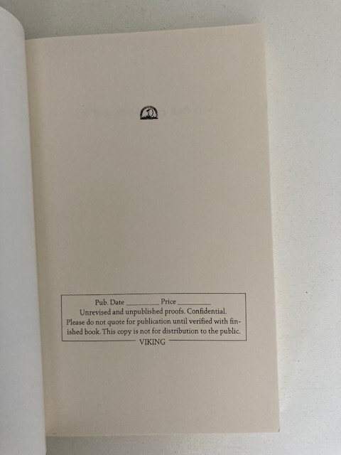 When the Nines Roll Over & Other Stories David Benioff (2004) Advance Proof/ARC
