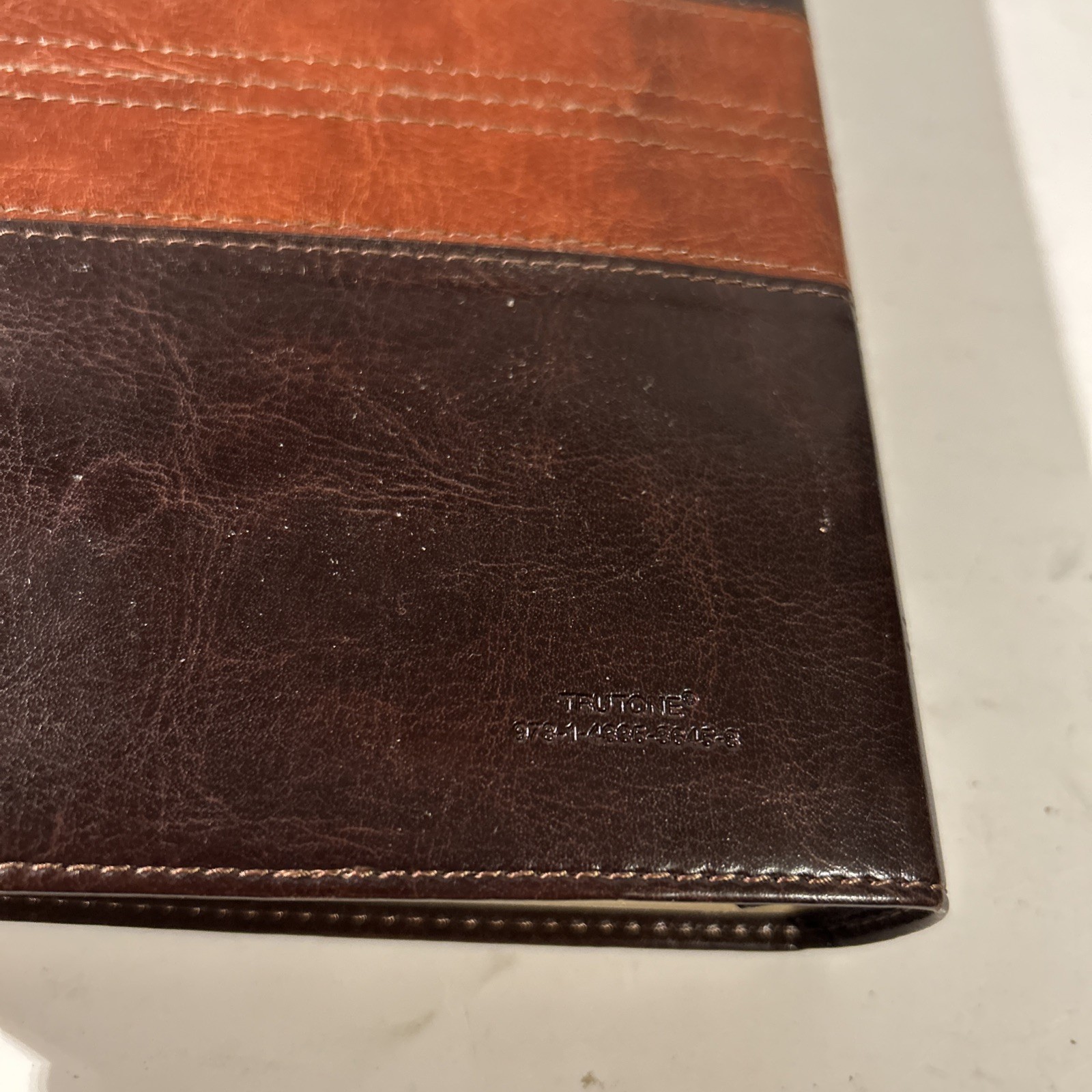 ESV Personal Reference Holy Bible Brown Tan Tru-Tone Single Column Side Ref.