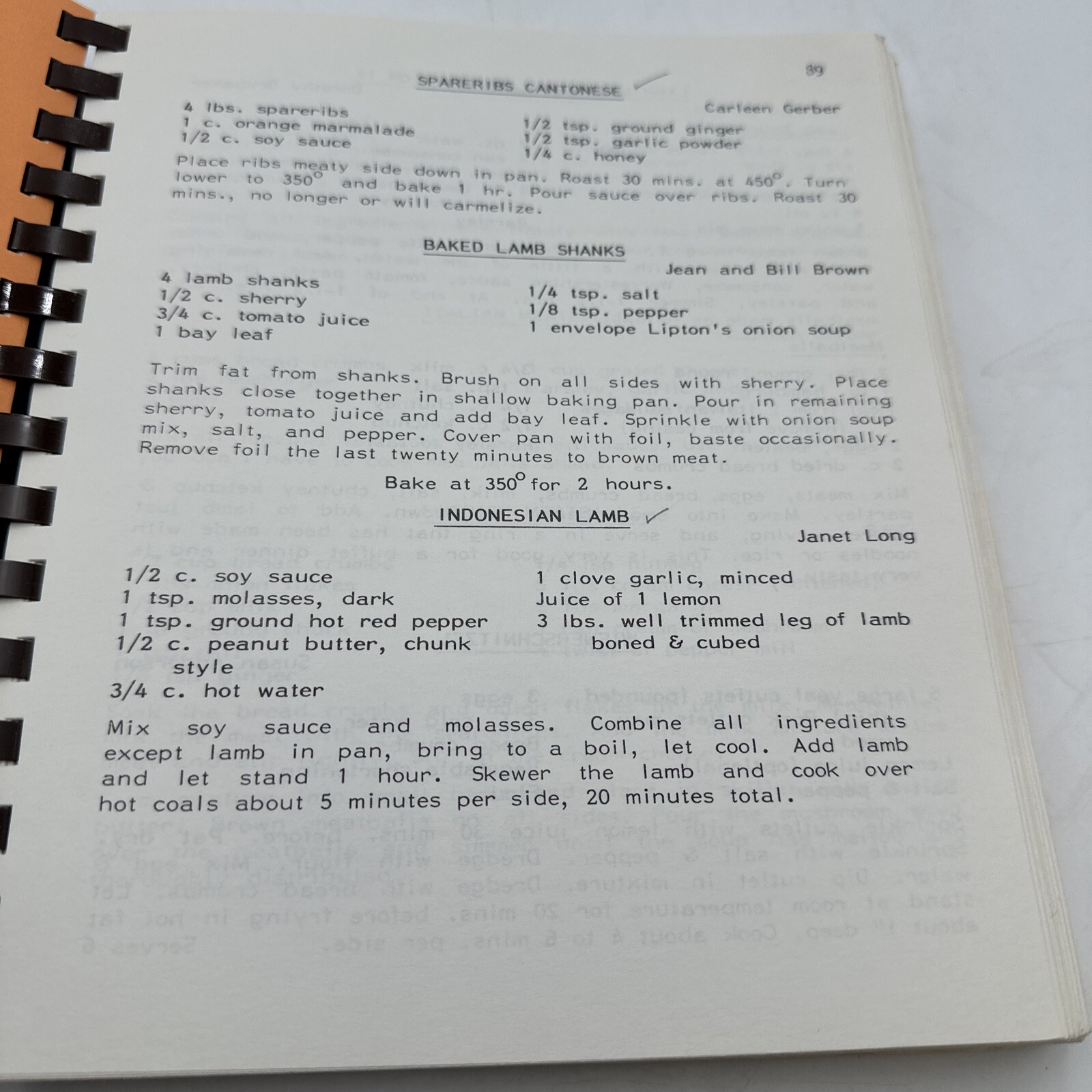 Lyme Conn. 1982 Congregational Concoctions Spiral 393 Pages Vintage Recipe Book