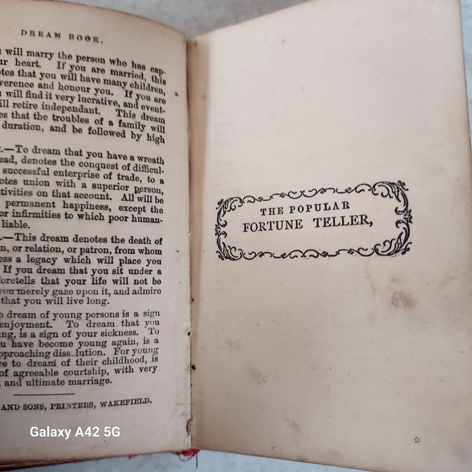 Antique Book: Universal Dream Book by Zadkiel/ Popular Fortune Teller by Sibly