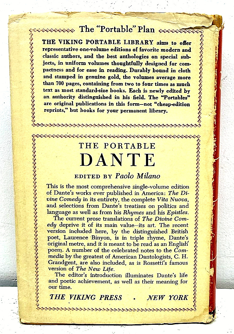 The Portable Dante 1947 Viking Press Divine Comedy Binyon HC w/ DJ