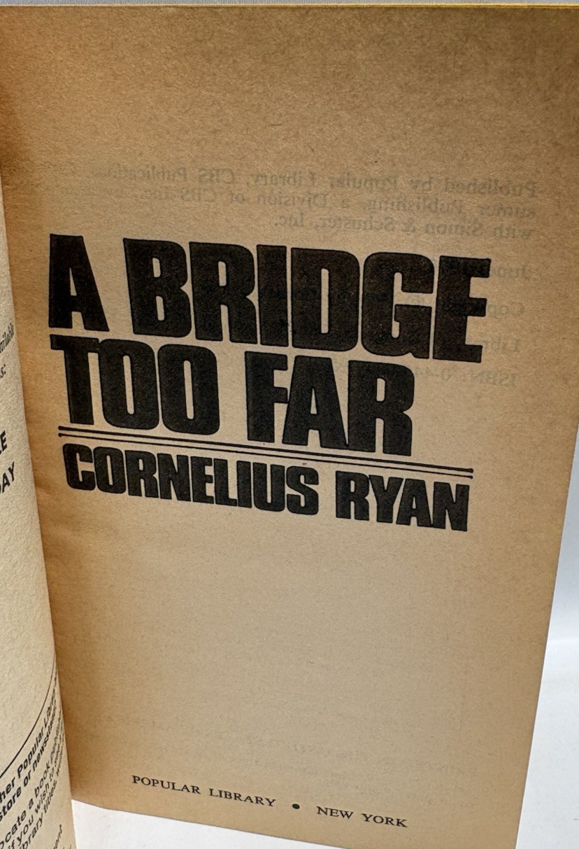 A Bridge Too Far by Cornelius Ryan, 1977 Movie Tie-In