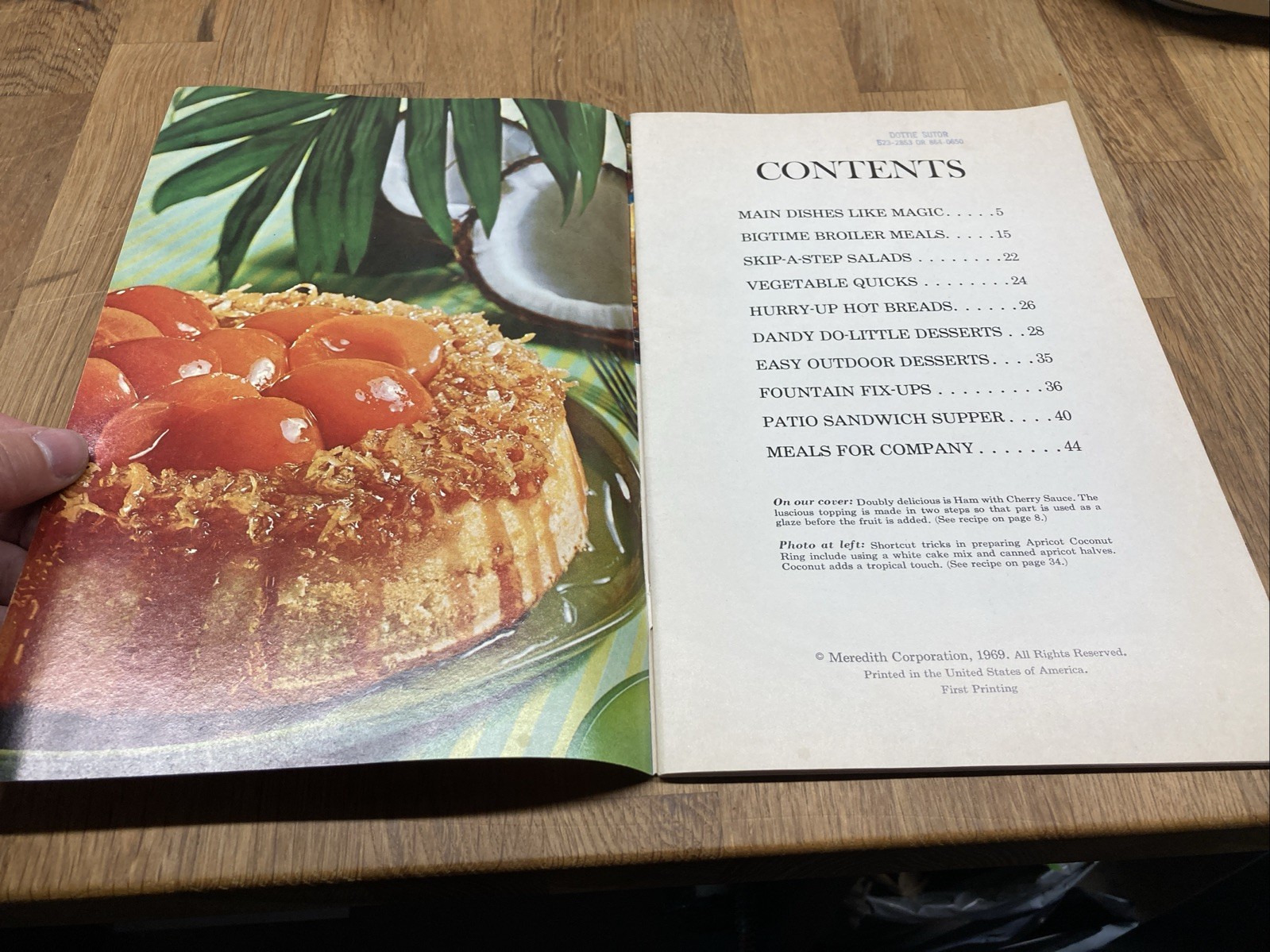 Vintage Cookbook SHORTCUT COOKING 1969 Meredith Corp. Recipe 1st Printing