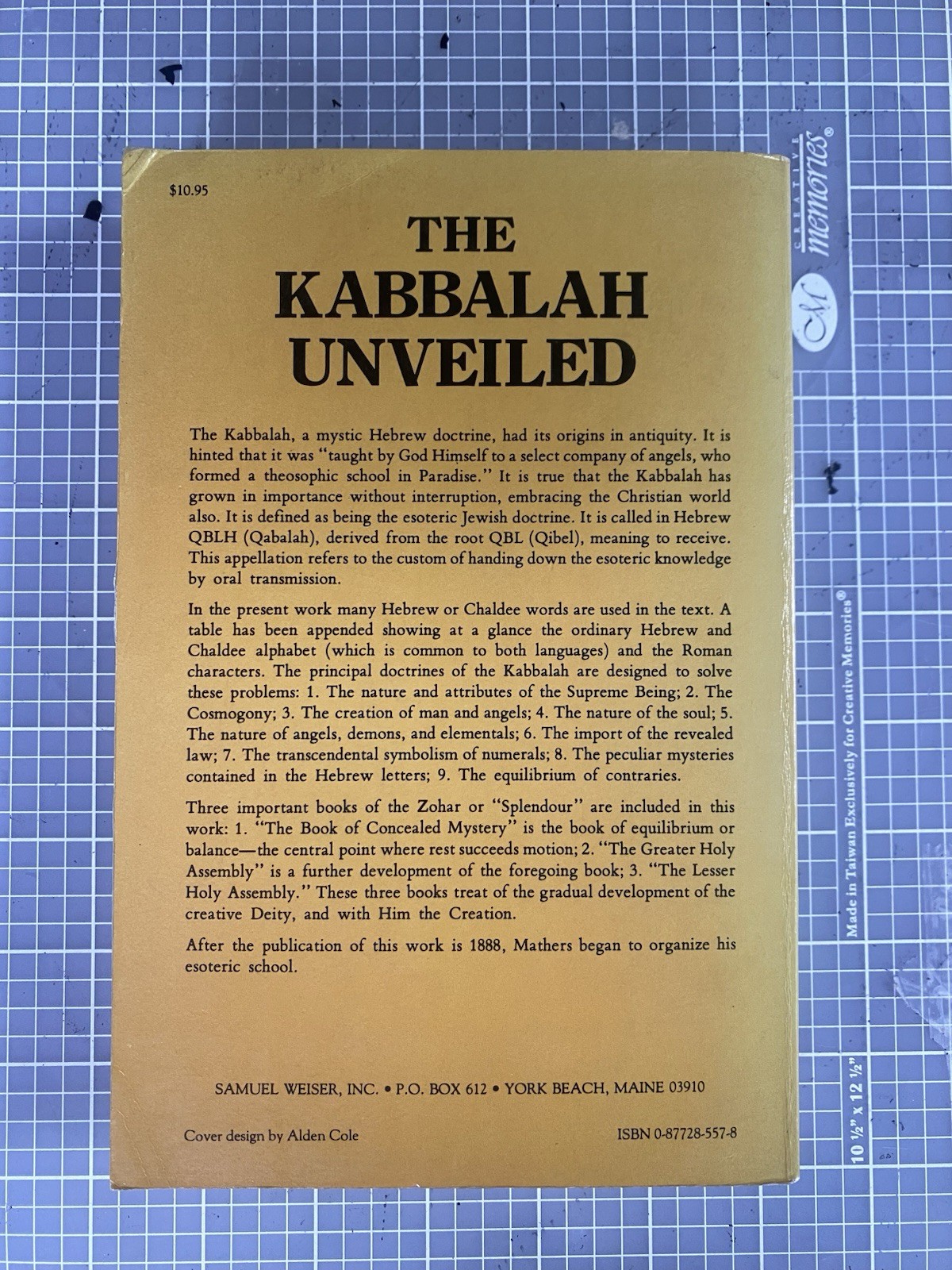 The Kabbalah Unveiled S. L. MacGregor Mathers Weiser Crowley Golden Dawn 1983