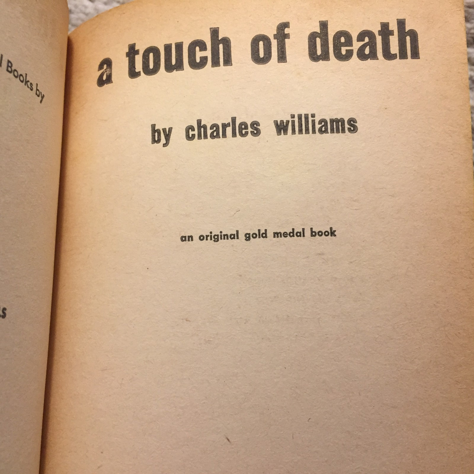 A Touch Of Death Charles Williams 1963 Fawcett Gold Medal Noir Crime Femme Fatal