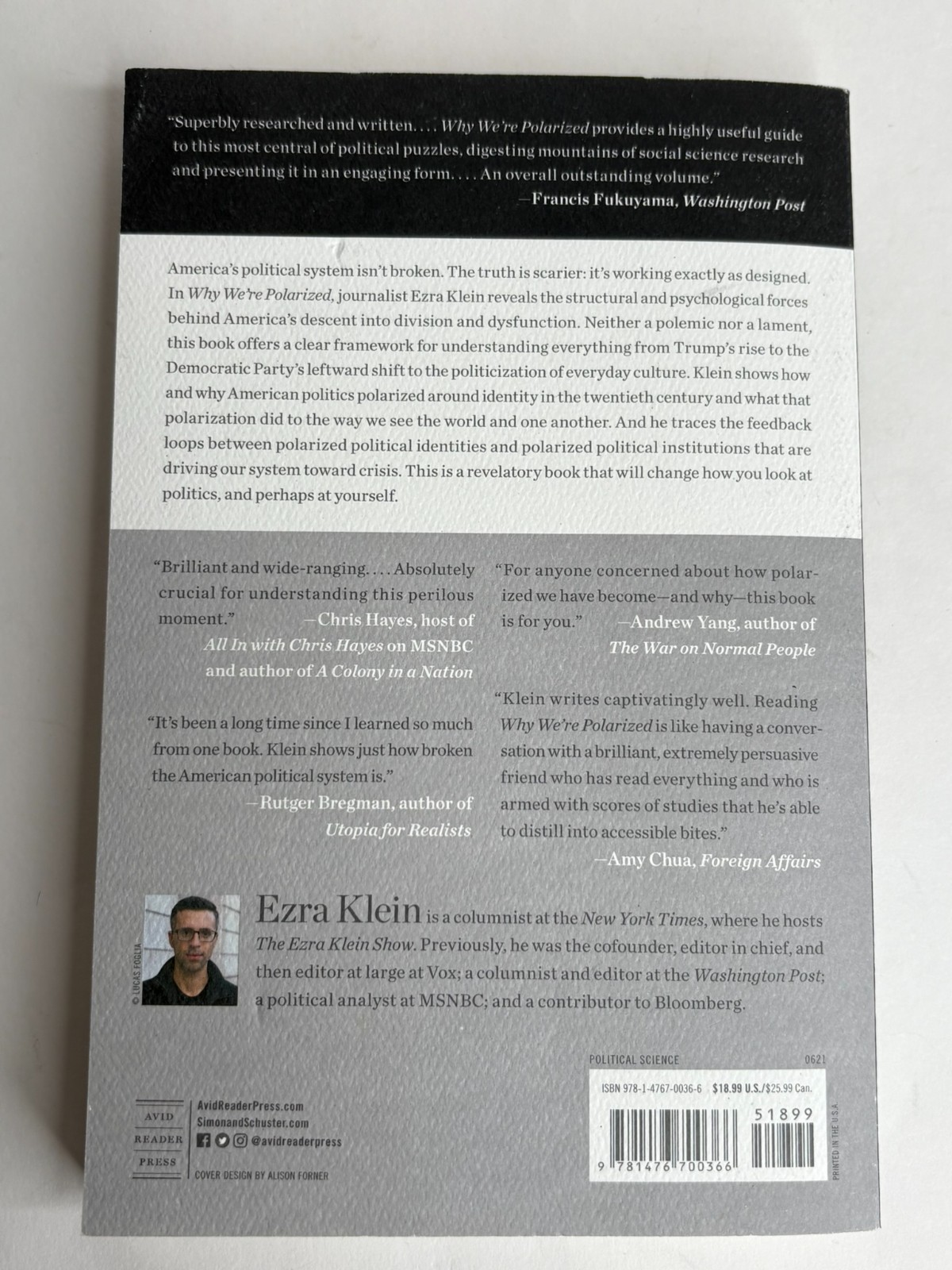 Why We’re Polarized Ezra Klein Paperback Political Analysis Bestseller