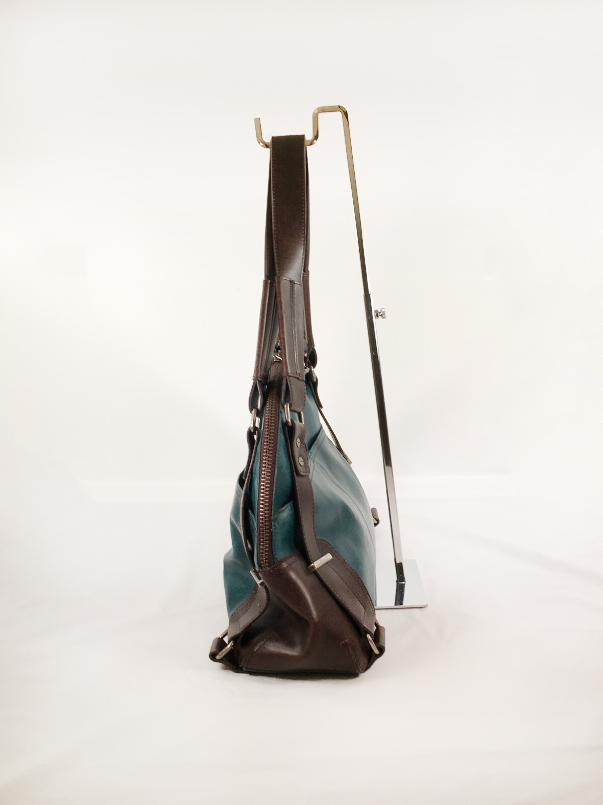 Matt & Nat Bowler/Doctor/Satchel Shoulder Bag,Teal/Brown Vegan Faux Leather,NWOT