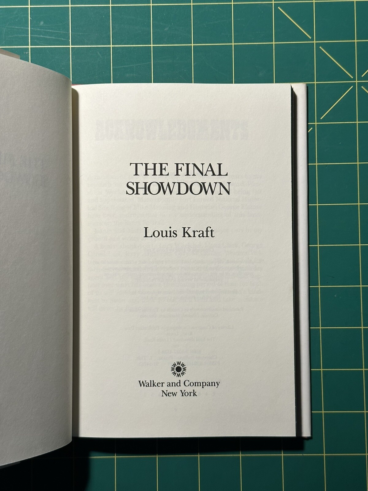 Final Showdown by Louis Kraft (1992, Hardcover)