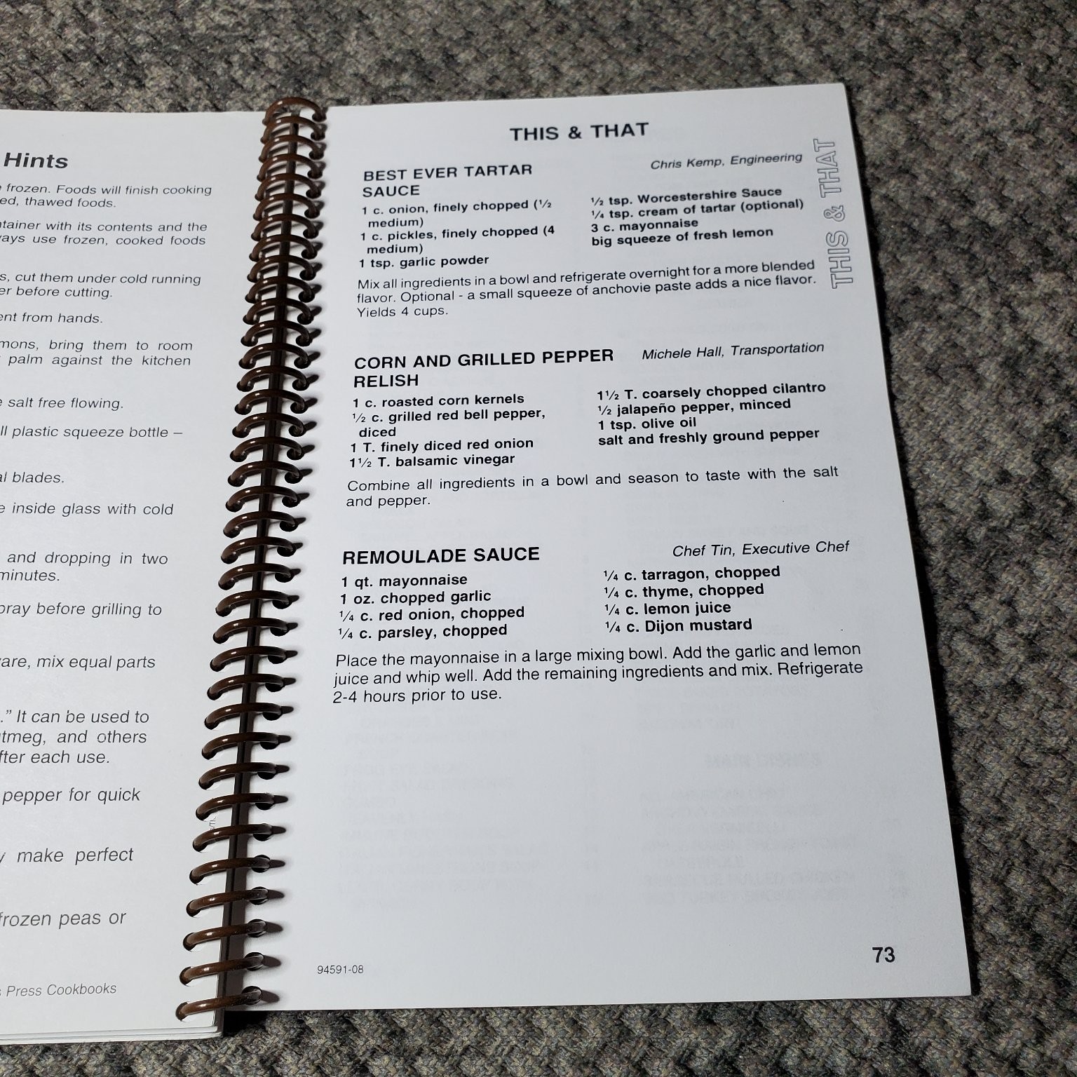 Cooking for a Cure 2008 Charity Cookbook Morris Press Recipes Spiral-bound