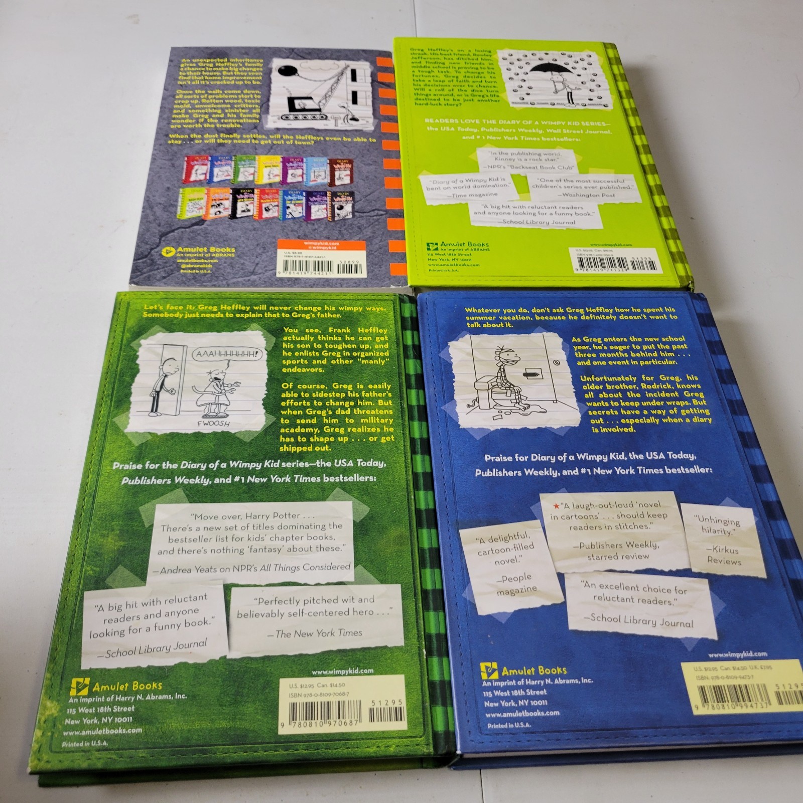 Diary of a Wimpy Kid Book Lot Hardcover Vol – 2 3 8 14 Jeff Kinney Read