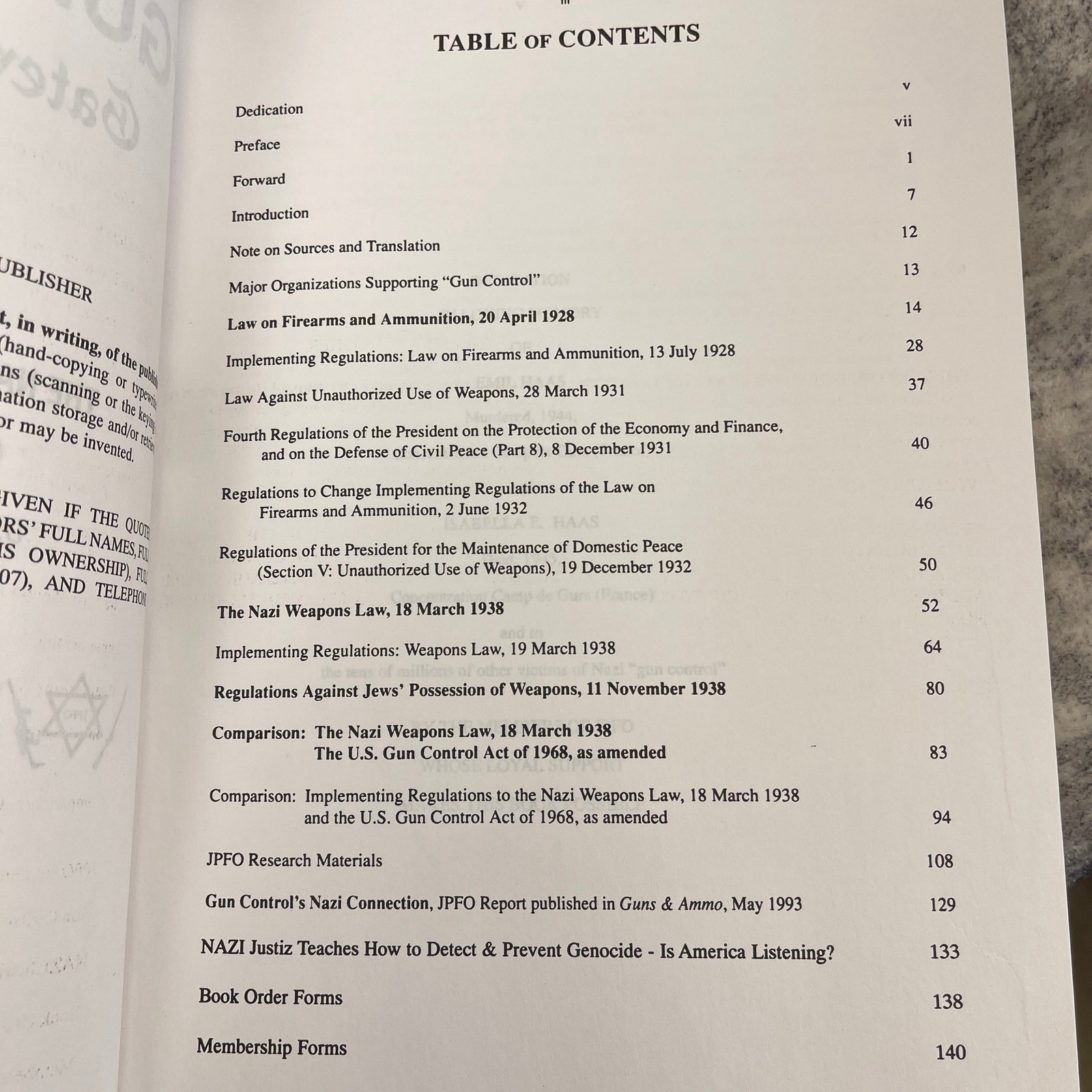 Vtg Gun Control Gateway to Tyranny Nazi Weapons Law 1938 Book 1993 Revised