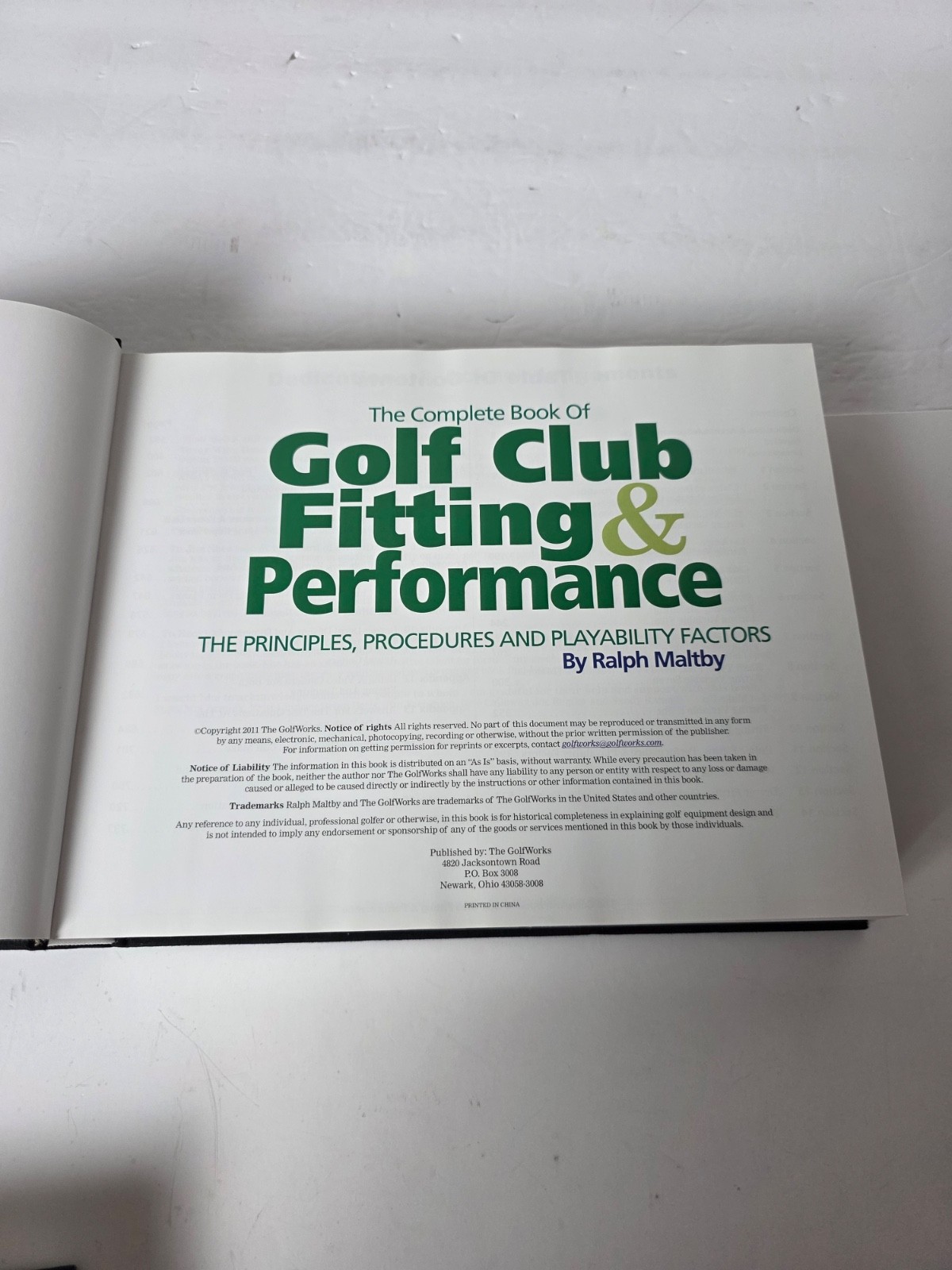 Complete Book of Golf Club Fitting and Performance by Ralph Maltby (2011,…