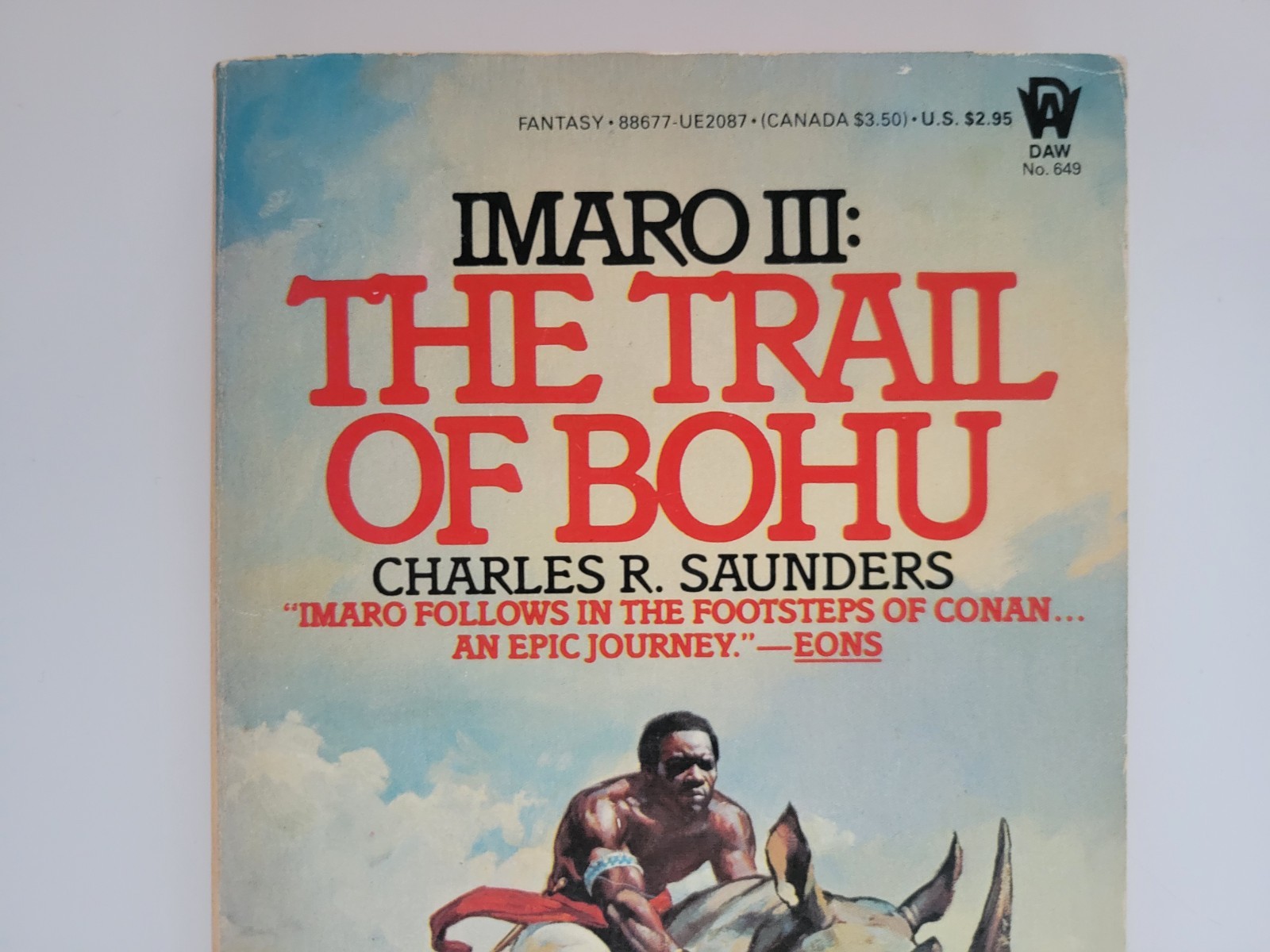 1985 THE TRAIL OF BOHU CHARLES R. SAUNDERS IMARO III 1ST EDITION PAPERBACK DAW