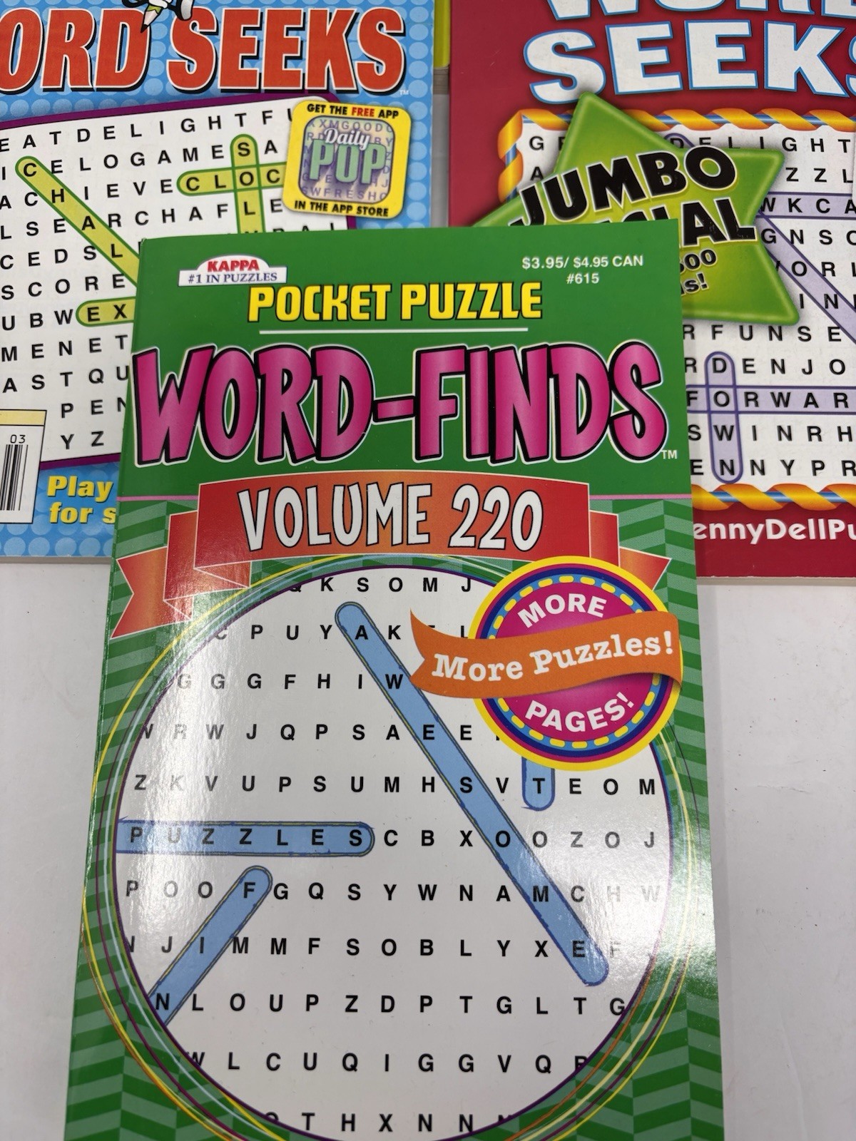 Lot of 5 Dell Penny Press Kappa Word Search Find Puzzle Books Jumbo,Tick Tock